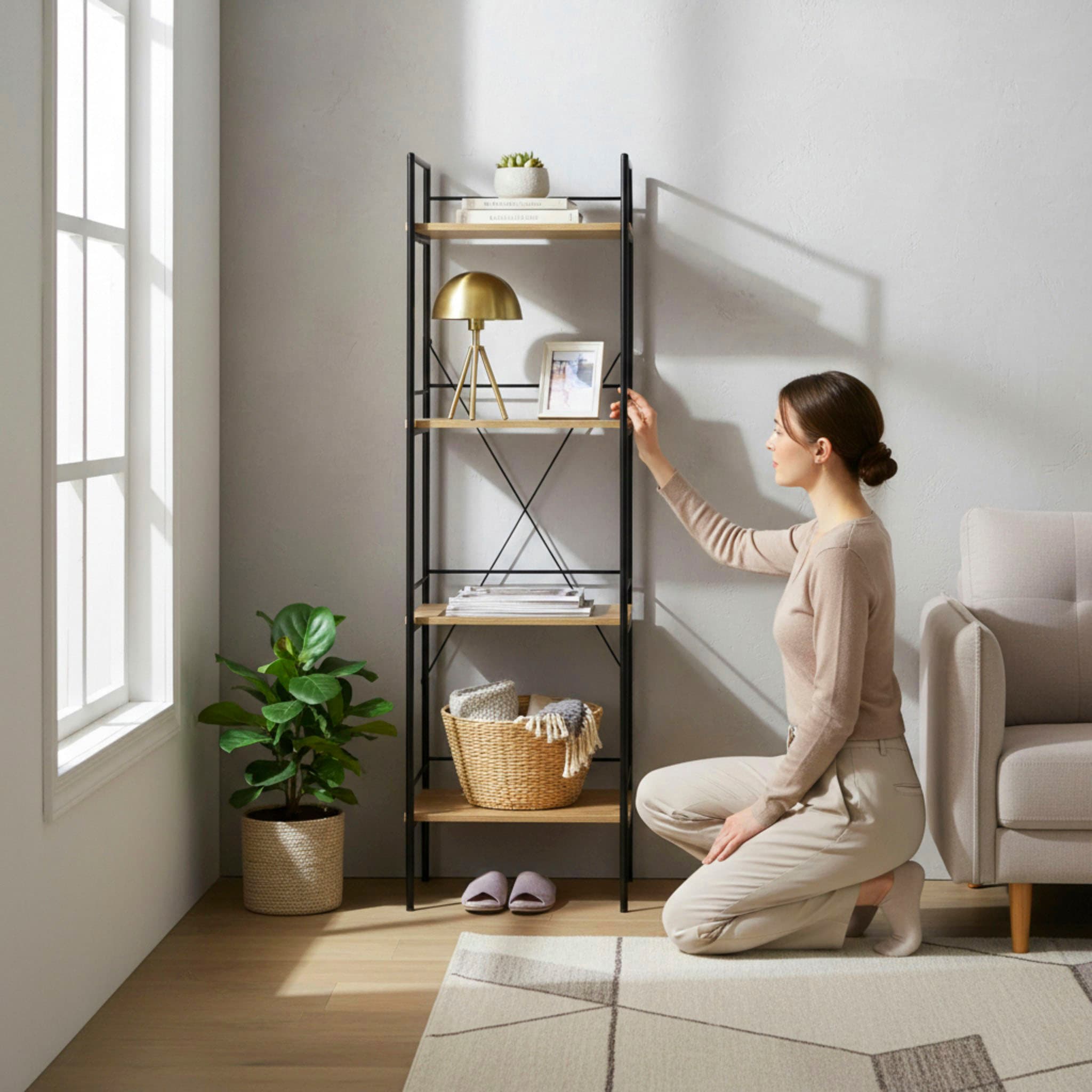 HAKU Regal »Aufbewahrungsregal, Dekoregal, Standregal« 1 Stk. tlg. rechteckig - aus MDF Braun - B/T/H 34/27/130 cm