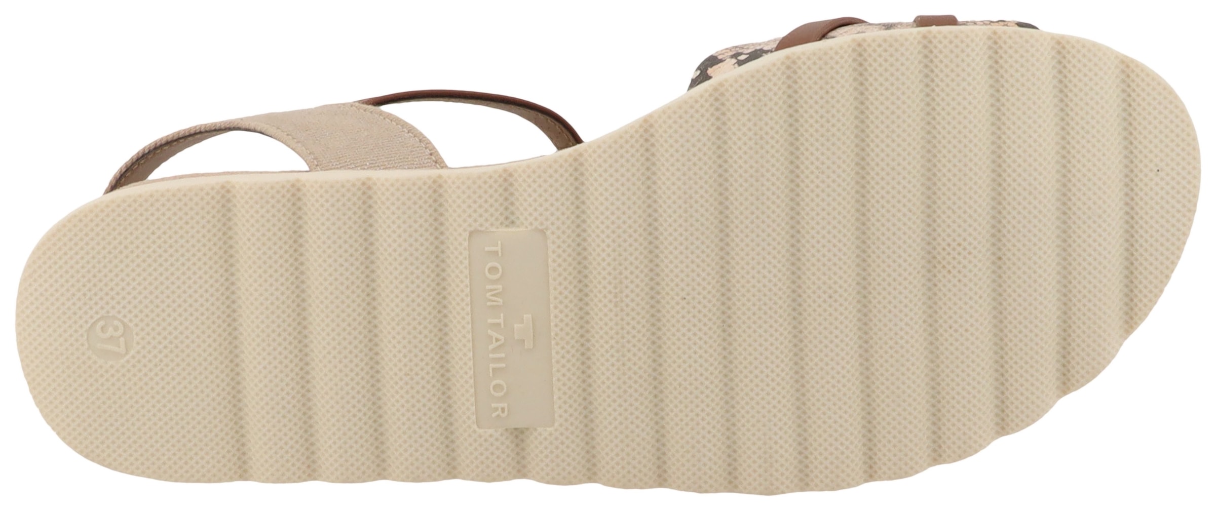 TOM TAILOR Riemchensandale »Mandy«  Platau, Sandalette, Sommerschuh mit Kontrastbesatz in Snake-Optik