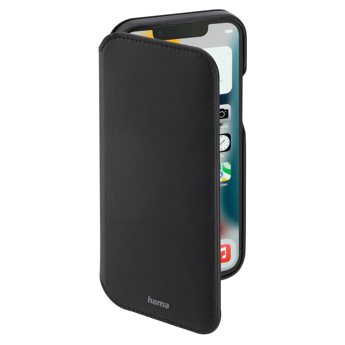 Hama Smartphone-Hülle »Booklet für Apple iPhone 13 mini mit Kartenfächer, schwarz, Kunstleder«, iPhone 13 Mini, Wireless Charging kompatibel