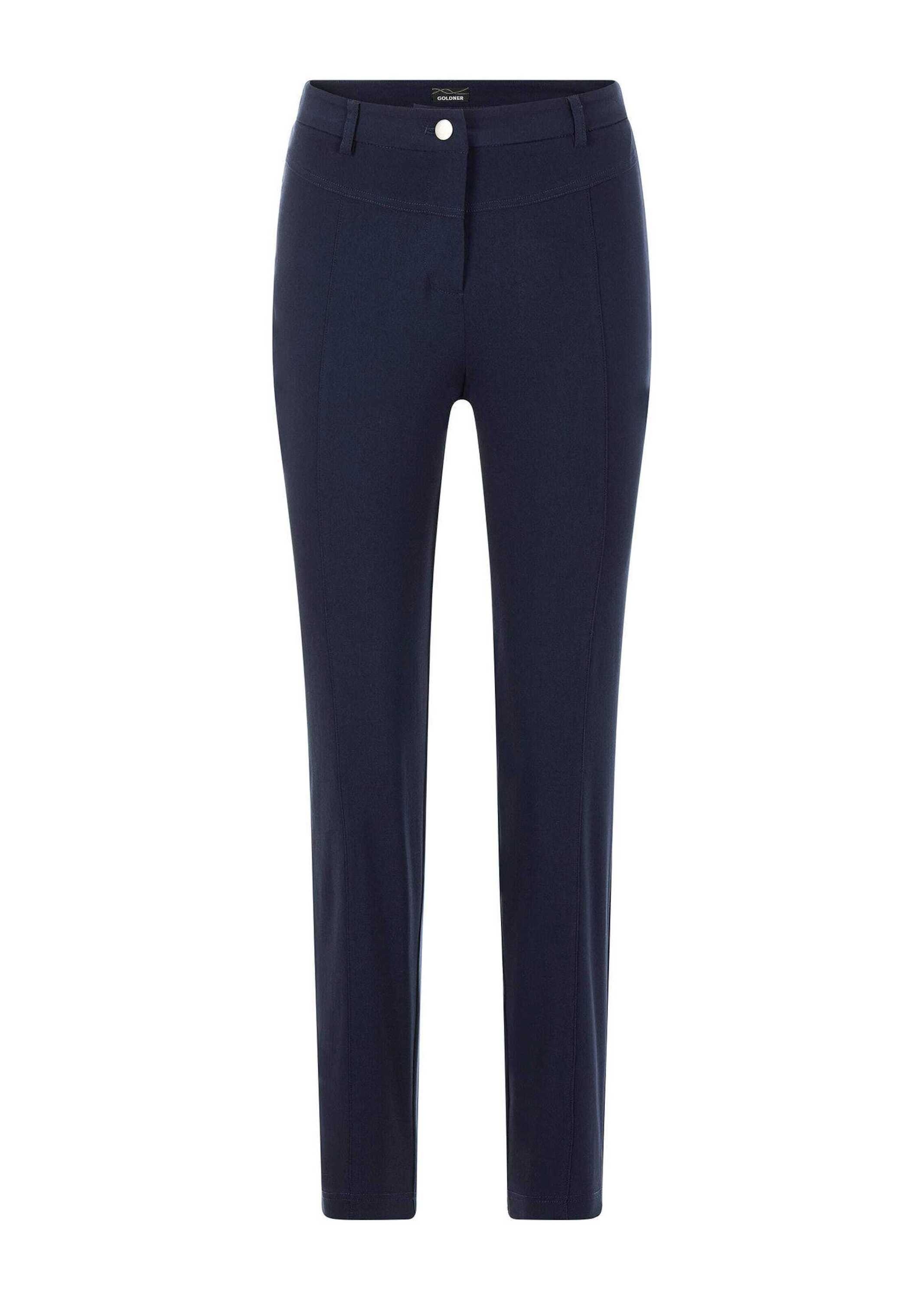 GOLDNER Damen Stoffhose "Bengalinhose LOUISA aus Super Stretch", blau, Gr. 48, Obermaterial: 67% Baumwolle CO. 28% Polyamid PA. 5% Elasthan EL., Hosen