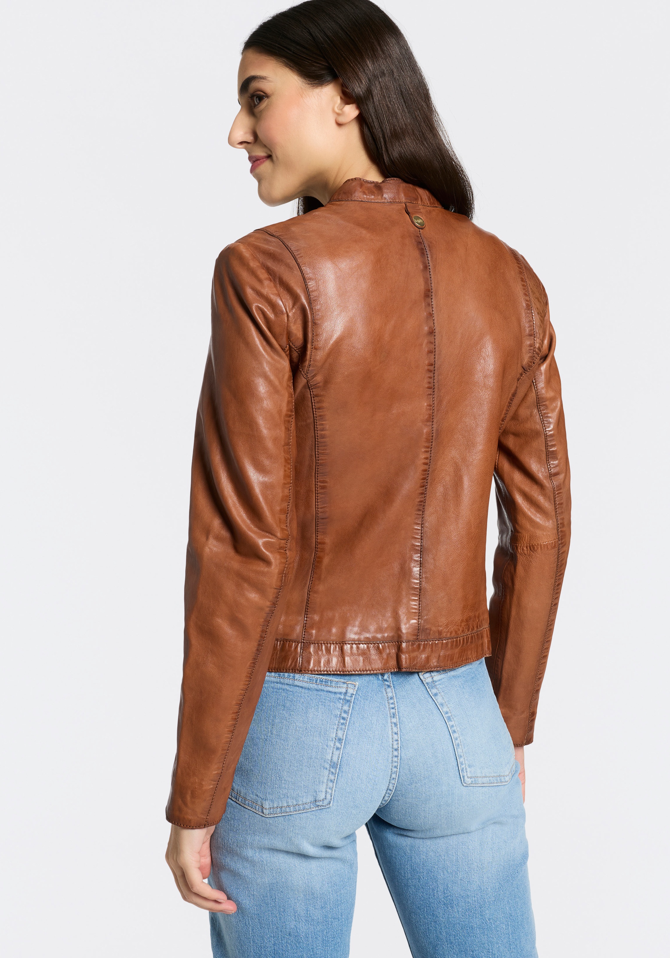 Mauritius Lederjacke "MWKawira" mit Stehkragen günstig online kaufen