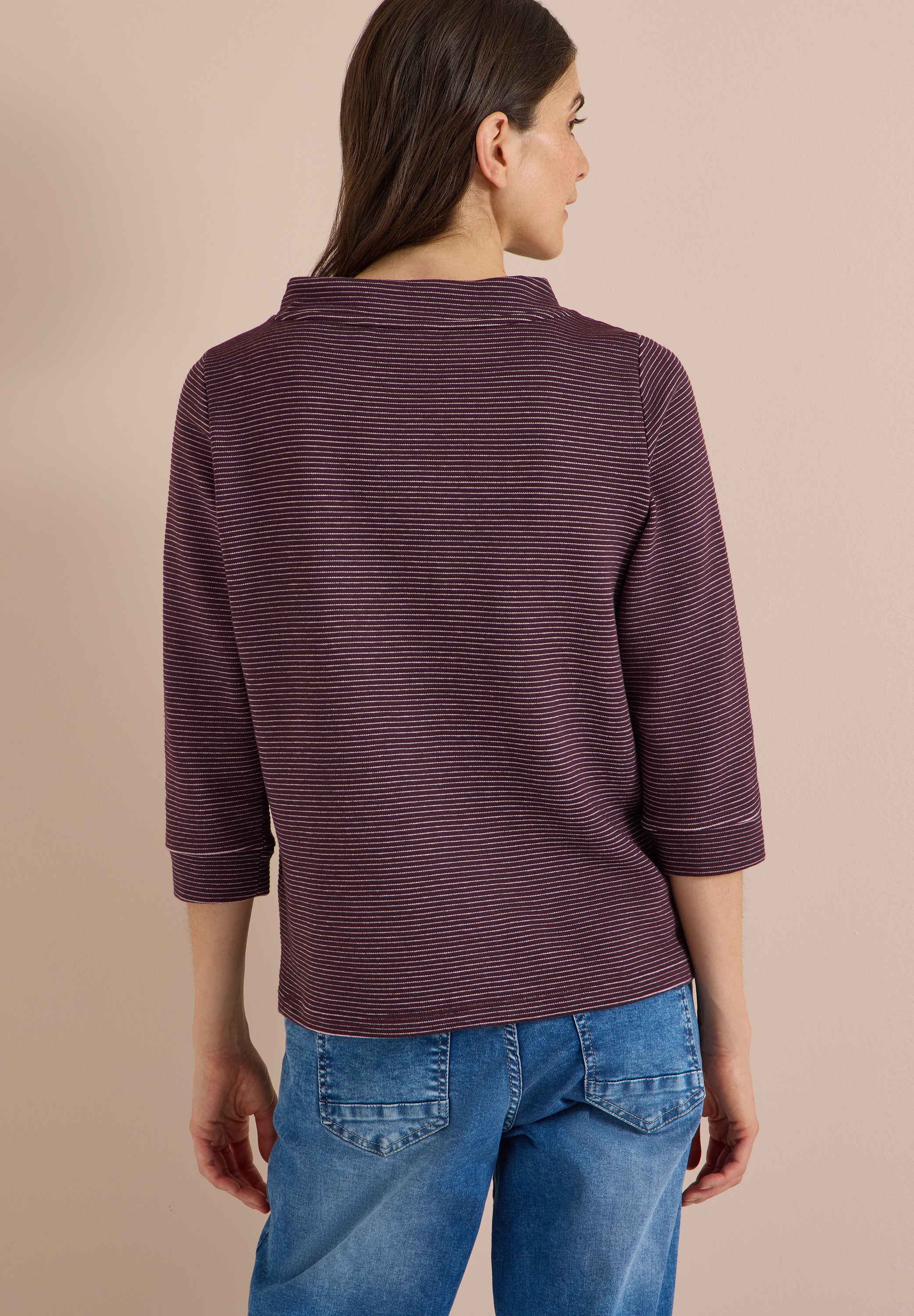 Cecil 3/4-Arm-Shirt Ottoman Shirt im Two-Tone-Look