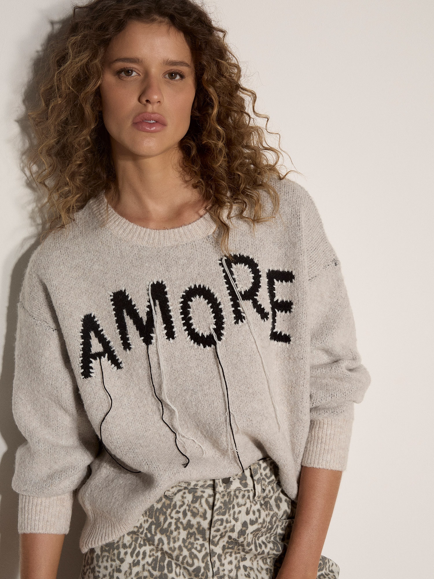 Apricot Rundhalspullover »Weicher Amore-Pullover« mit Fransen