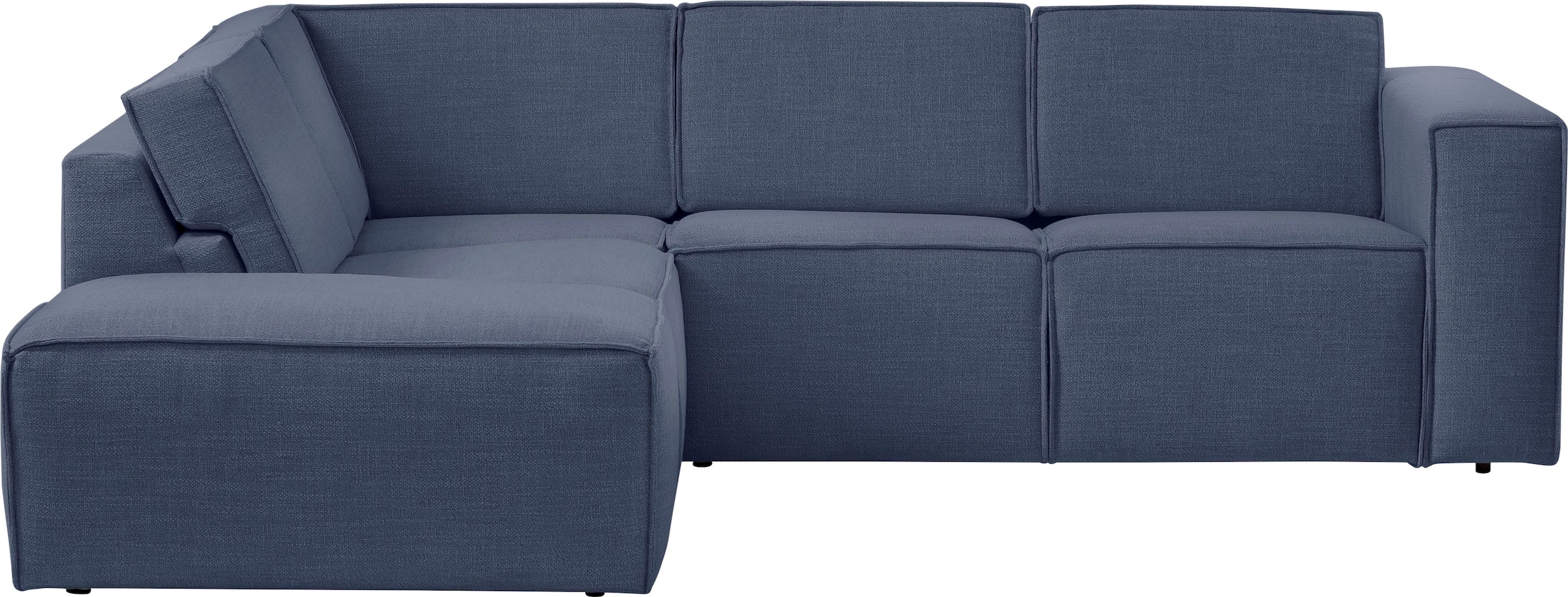 TRENDMANUFAKTUR Ecksofa »Dice mit Sitztiefenverstellung und Kaltschaumpolsterung«, hoher Sitzkomfort, aktuelle Kedernaht, L-Form
