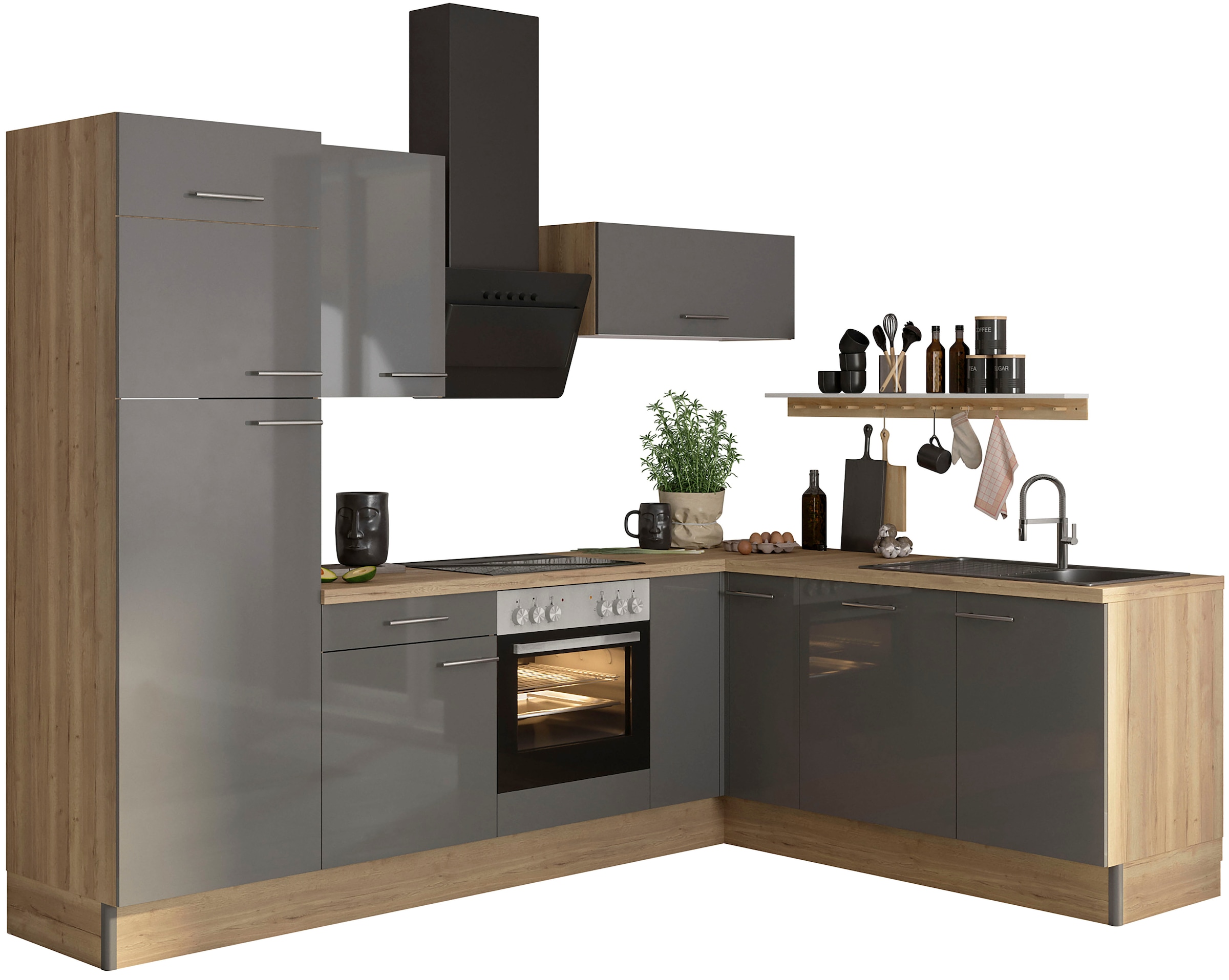 Küche »Klara«, 270 x 200 cm breit, wahlweise mit E-Geräten