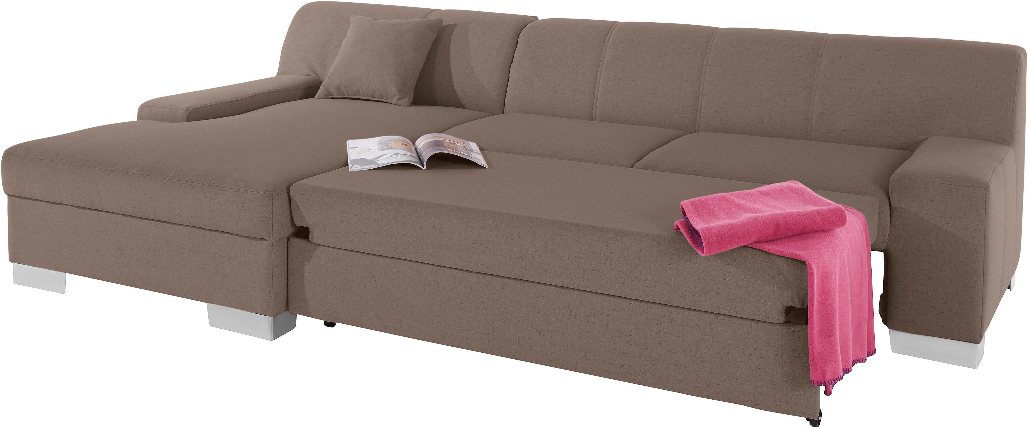 Thumbnail - DOMO collection Ecksofa "Bero, elegant und zeitlos, flache Armlehnen, Breite 268cm L-Form" fester Sitzkomfort, wahlweise...