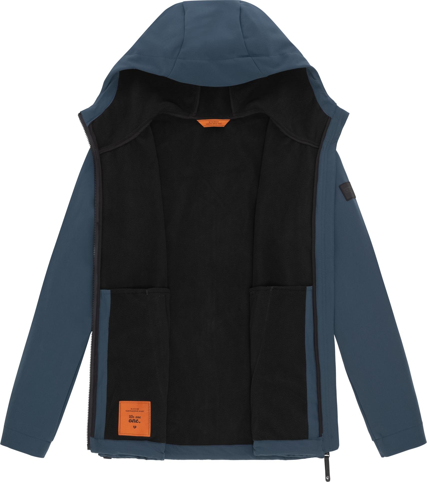 Ragwear Softshelljacke »Shellwie Warm«, mit Kapuze, wasserdichte Herren Übergangsjacke mit großer Kapuze