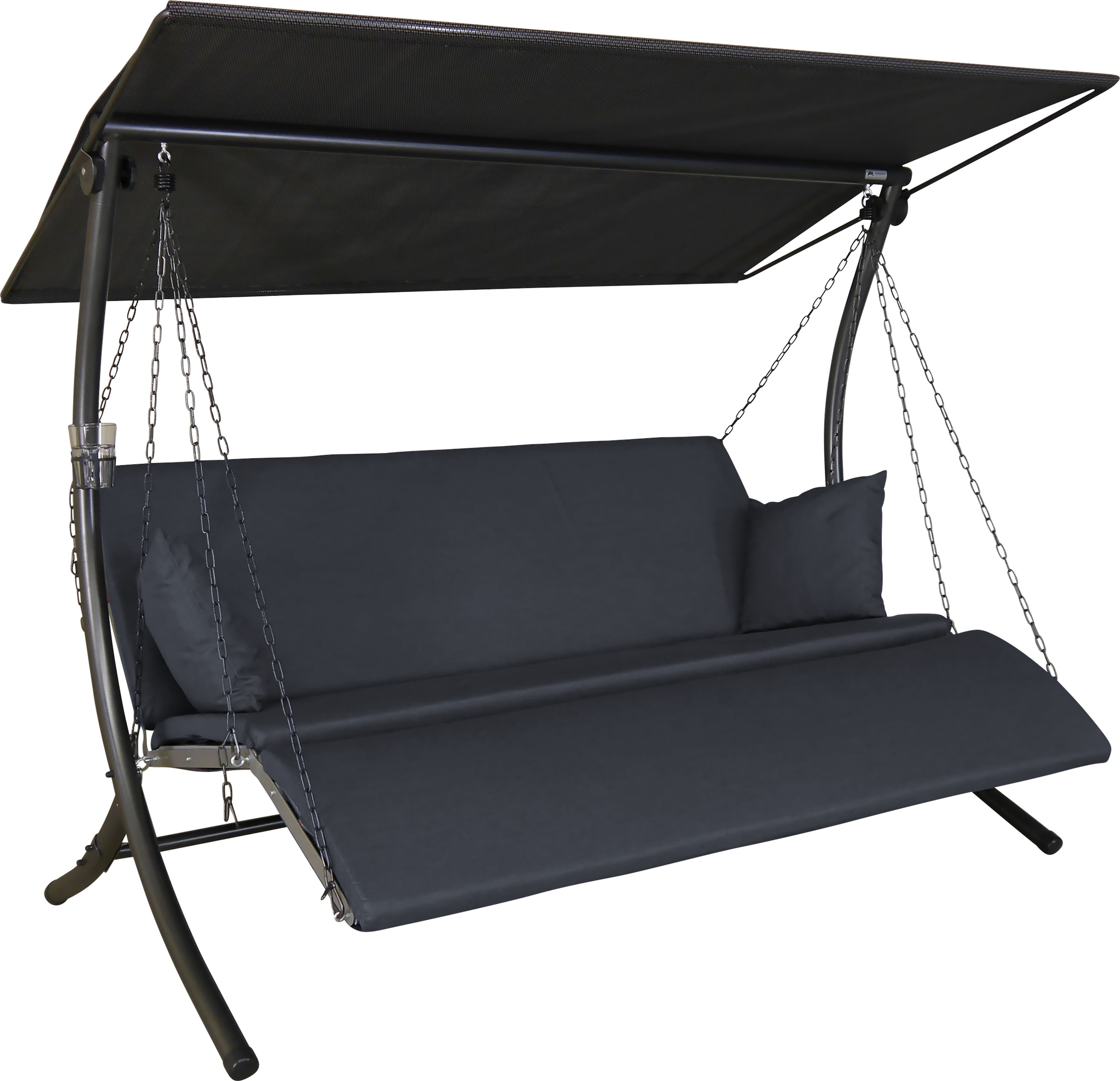 Angerer Freizeitmöbel Hollywoodschaukel »Luxus Zip anthrazit«, BxTxH: 210x145x160 cm