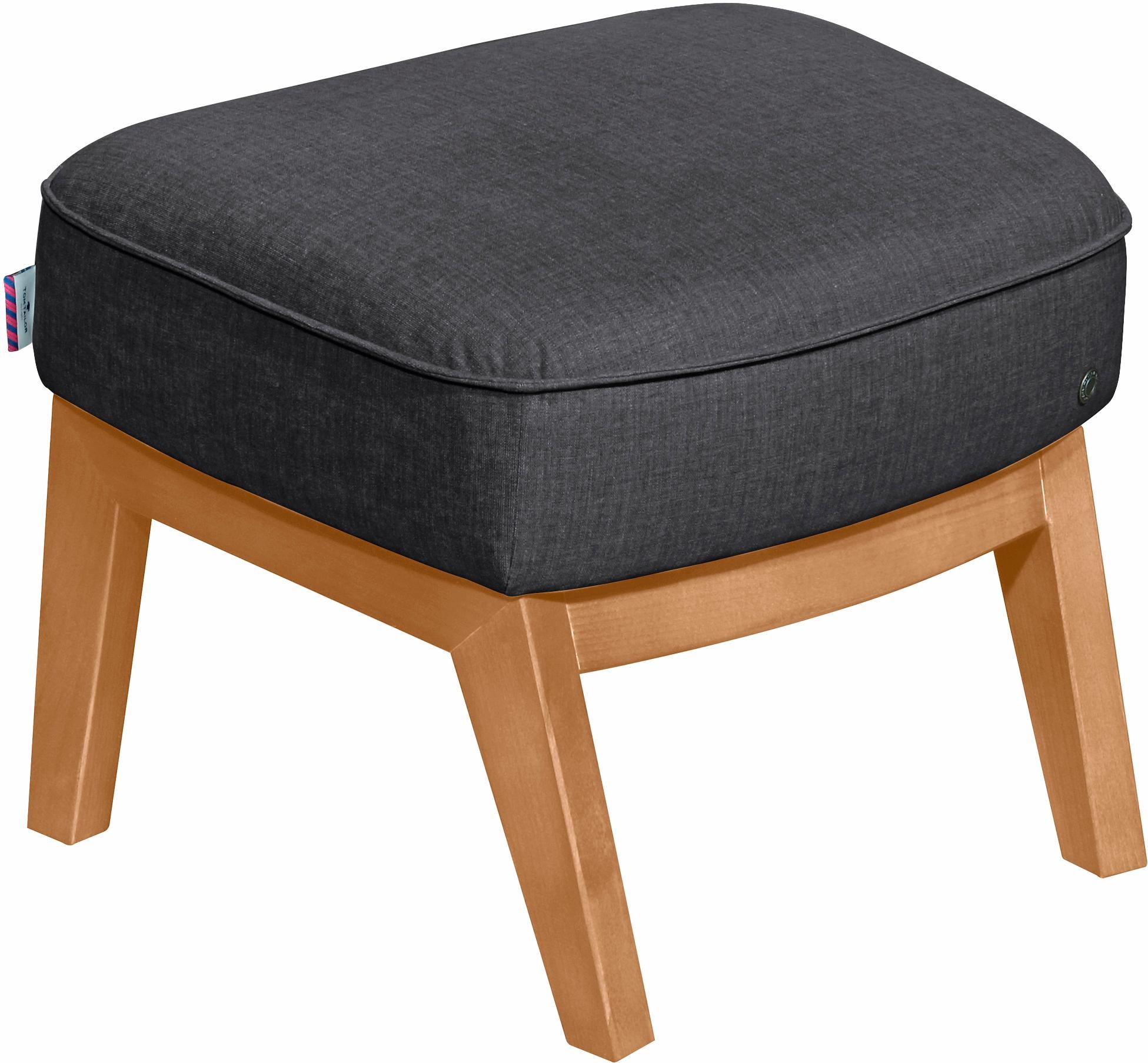 TOM TAILOR HOME Hocker "COZY", mit Kedernaht, Füße Buche natur