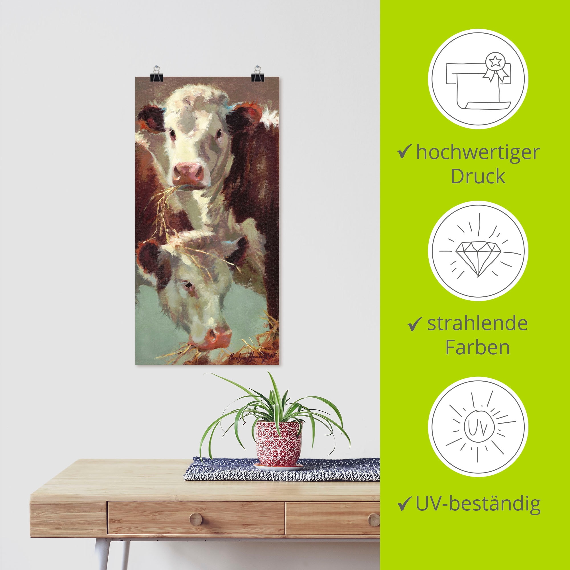 Artland Wandbild »Kauen und Schlucken«, Haustiere, (1 St.), als Alubild, Outdoorbild, Leinwandbild, Poster in verschied. Größen