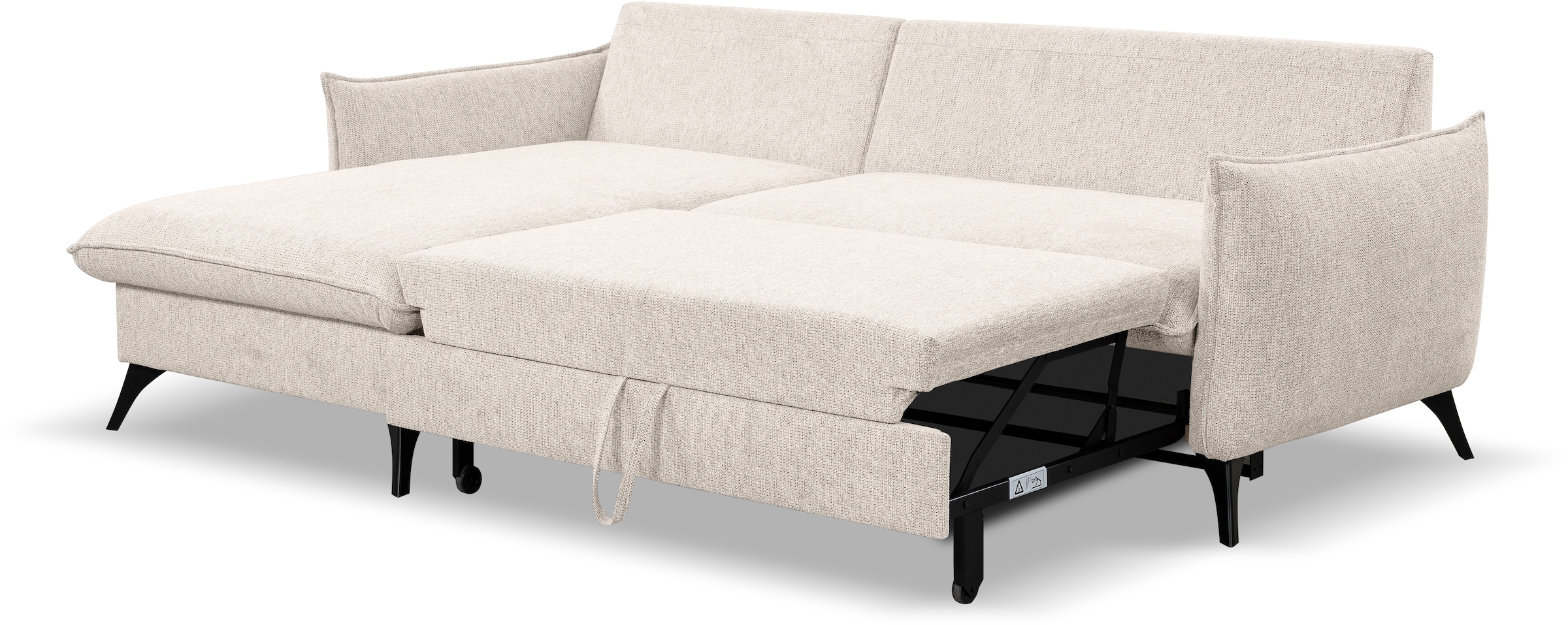 WERK2 Ecksofa »Modica L-Form«, Minimalistisches Ecksofa mit Schlaffunktion & Bettkasten