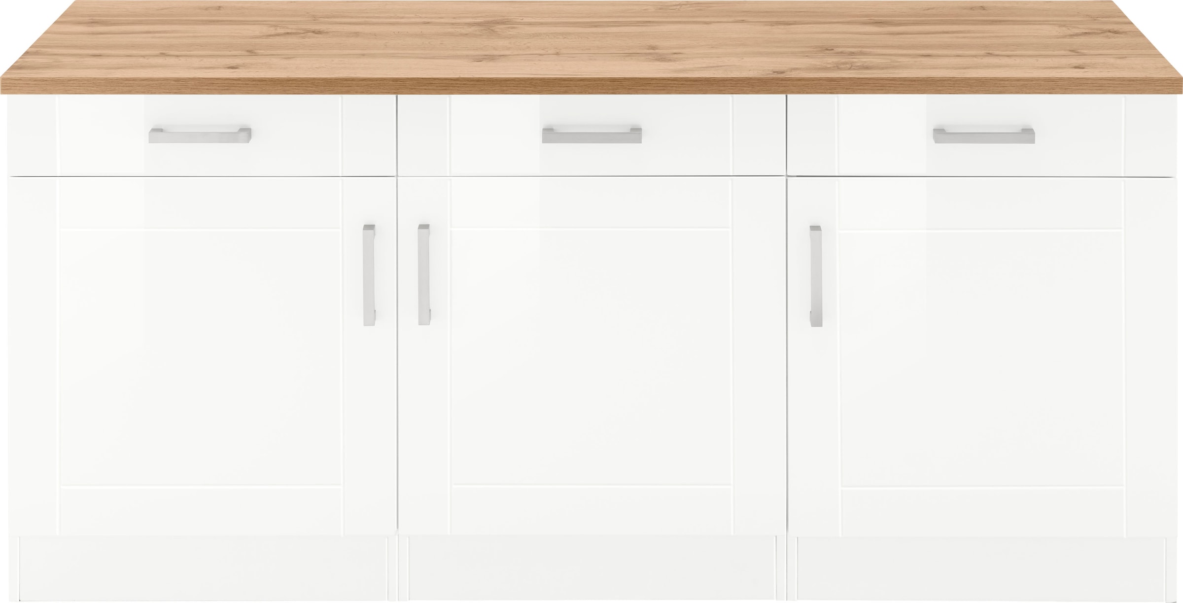 KOCHSTATION Unterschrank »KS-Tinnum«, 180 cm breit, Metallgriffe, MDF Fronten, 3 Schubkästen, 3 Türen
