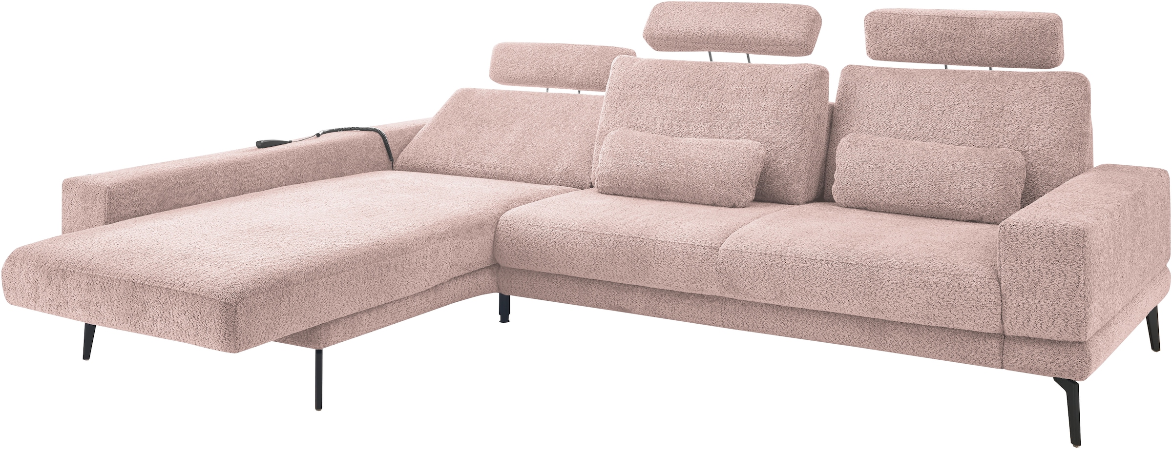 set one by Musterring Ecksofa »SO 3600«, mit Funktion, Kopfstützen und Nierenkissen, Breite 293 x Tiefe 180 cm