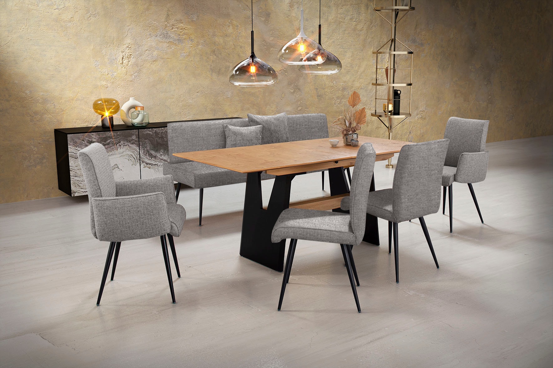 K+W Komfort & Wohnen Essgruppe "Giacomo I" 6 Stk. tlg. 2 Stühle und 2 Armle günstig online kaufen