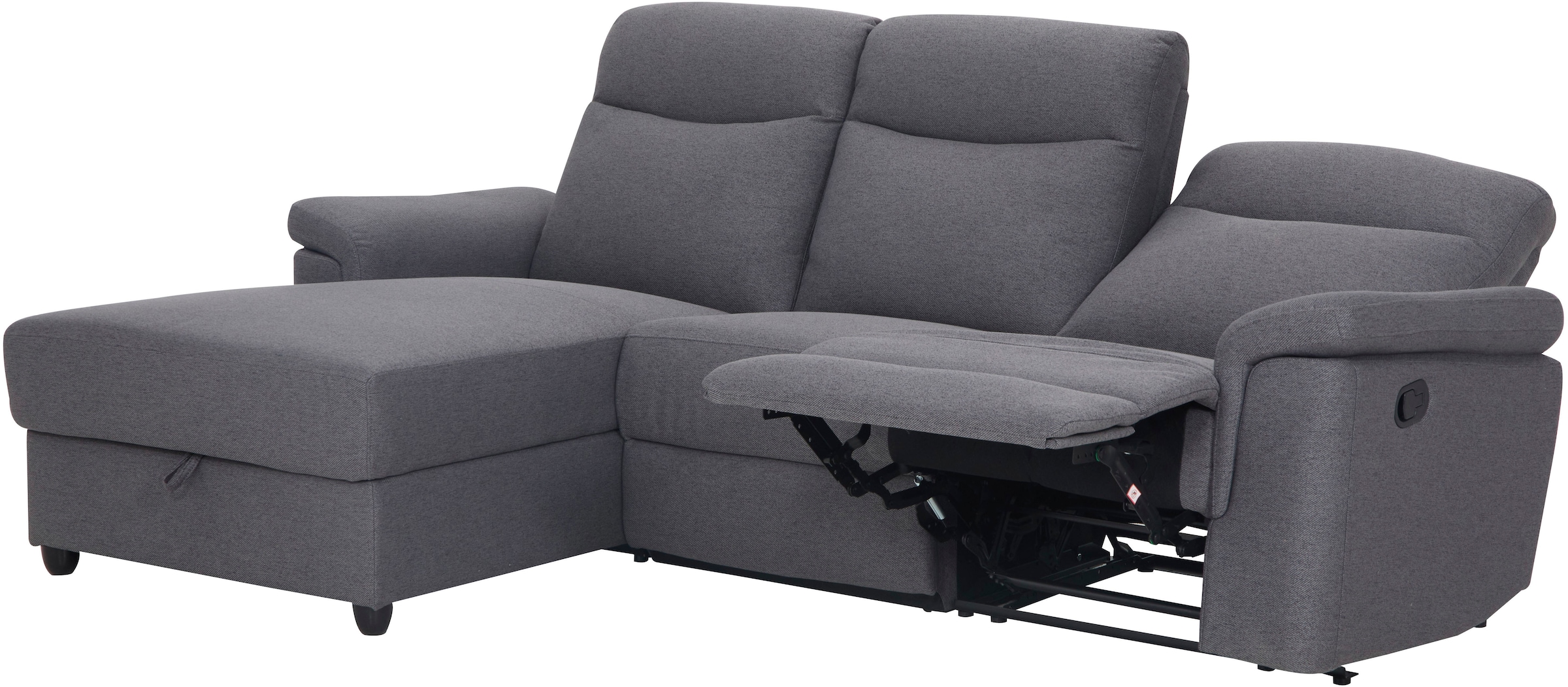 Home affaire Ecksofa »BRIONNE, L-Form, 255cm, manuelle u. elektrische Funktion (USB A/C),«, Liegefunktion, Stauraum, Federkernpolsterung, Webstoff