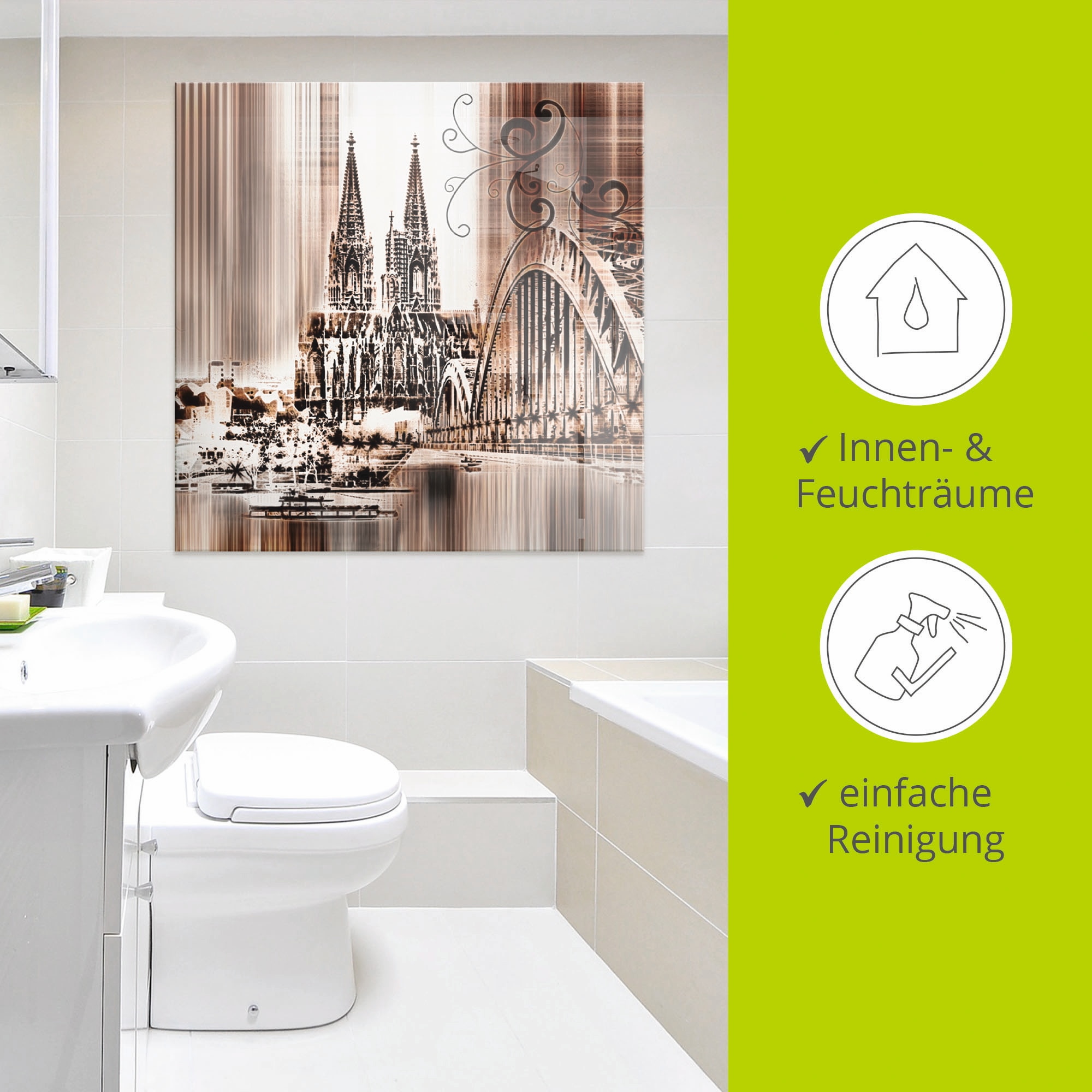 Artland Glasbild »Köln Skyline Collage VI« Architektonische Elemente 1 Stk. tlg. in verschiedenen Größen