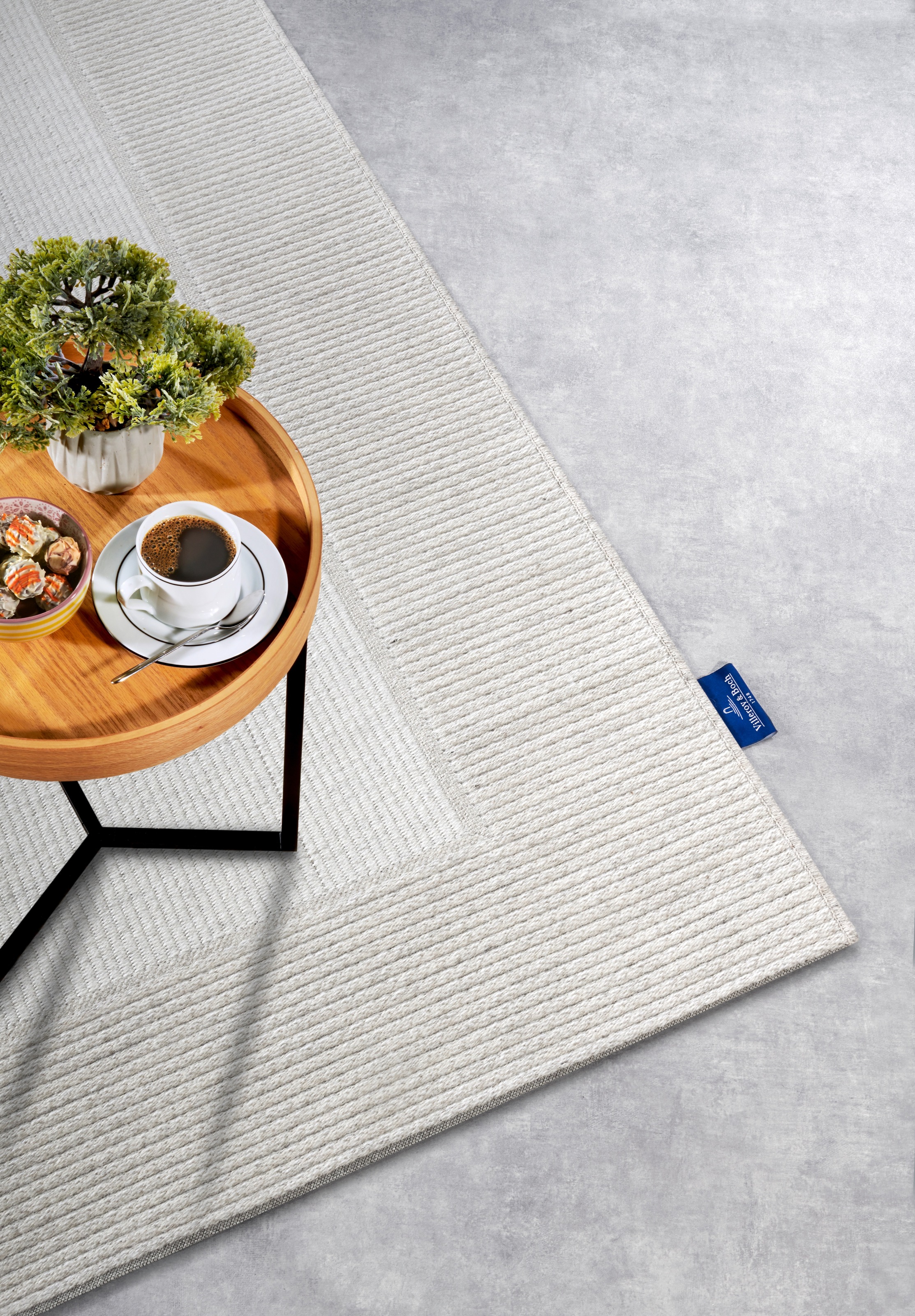 Villeroy & Boch Wollteppich »Johann«, rechteckig, 5 mm Höhe, Schurwolle, Wolle, Natur, Wohnzimmer, Schlafzimmer, Boho, Skandi