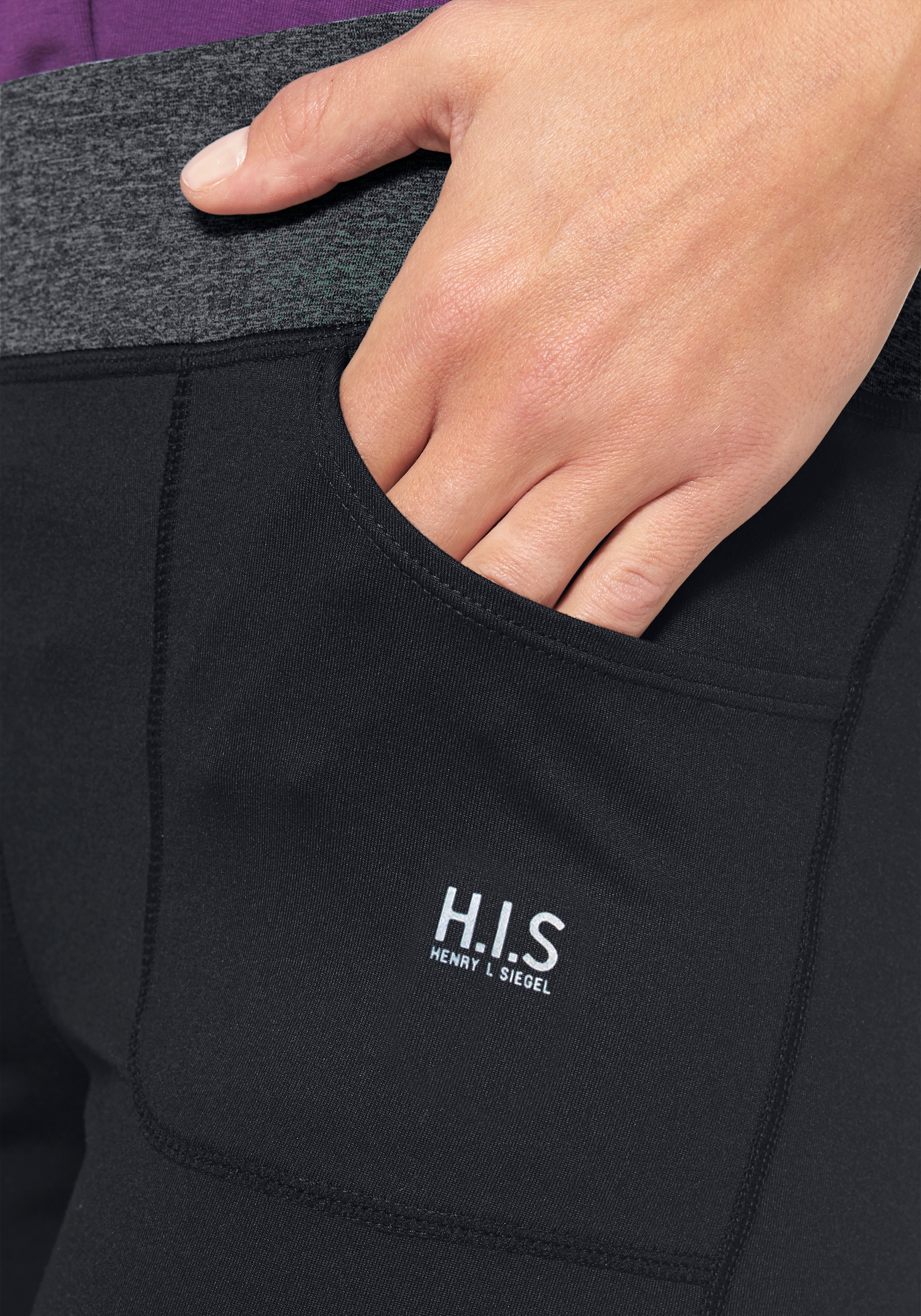 Thumbnail - H.I.S Leggings "aus recyceltem Material" Bund mit Wickeloptik
