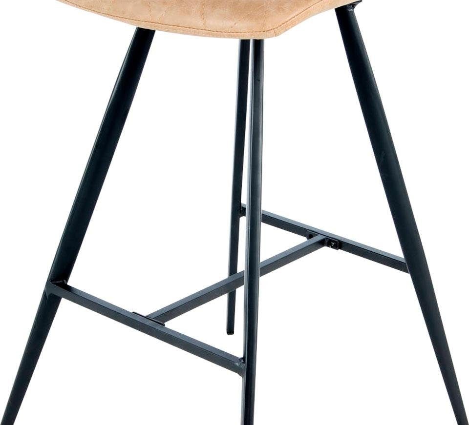 Kayoom Hochstuhl »Barstuhl Frances 425 2er-Set, stilvoller Retro-Look Barhocker«, (Set), 2 St., pflegeleicht, bequem, attraktive Lederoptik, stilvoller Retro-Look