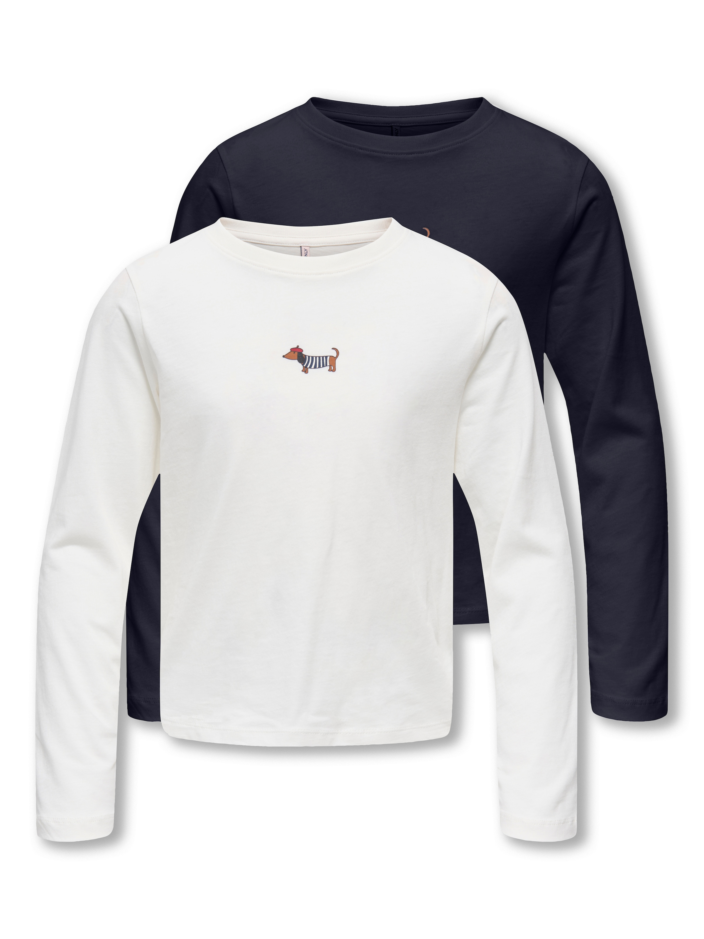 KIDS ONLY Langarmshirt "KOGREX L/S TOP JRS 2-PACK" Packung, 2 Baumwolle, normal geschnitten