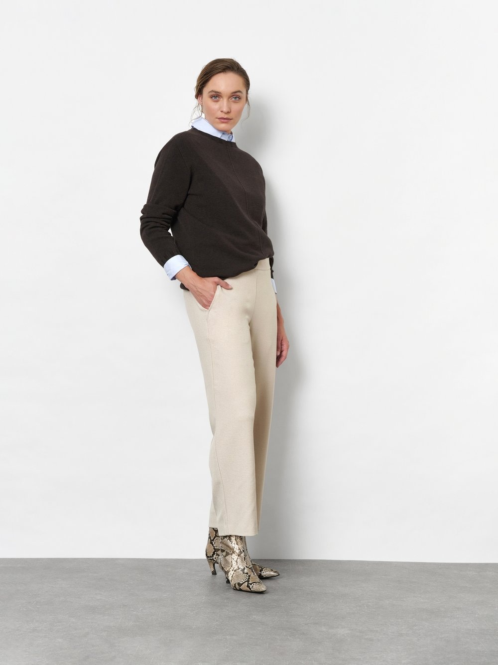 TONI Schlupfhose »Sue Wide Chic 7/8«  aus bi-elastischem Leichtflanell, 7/8-Länge
