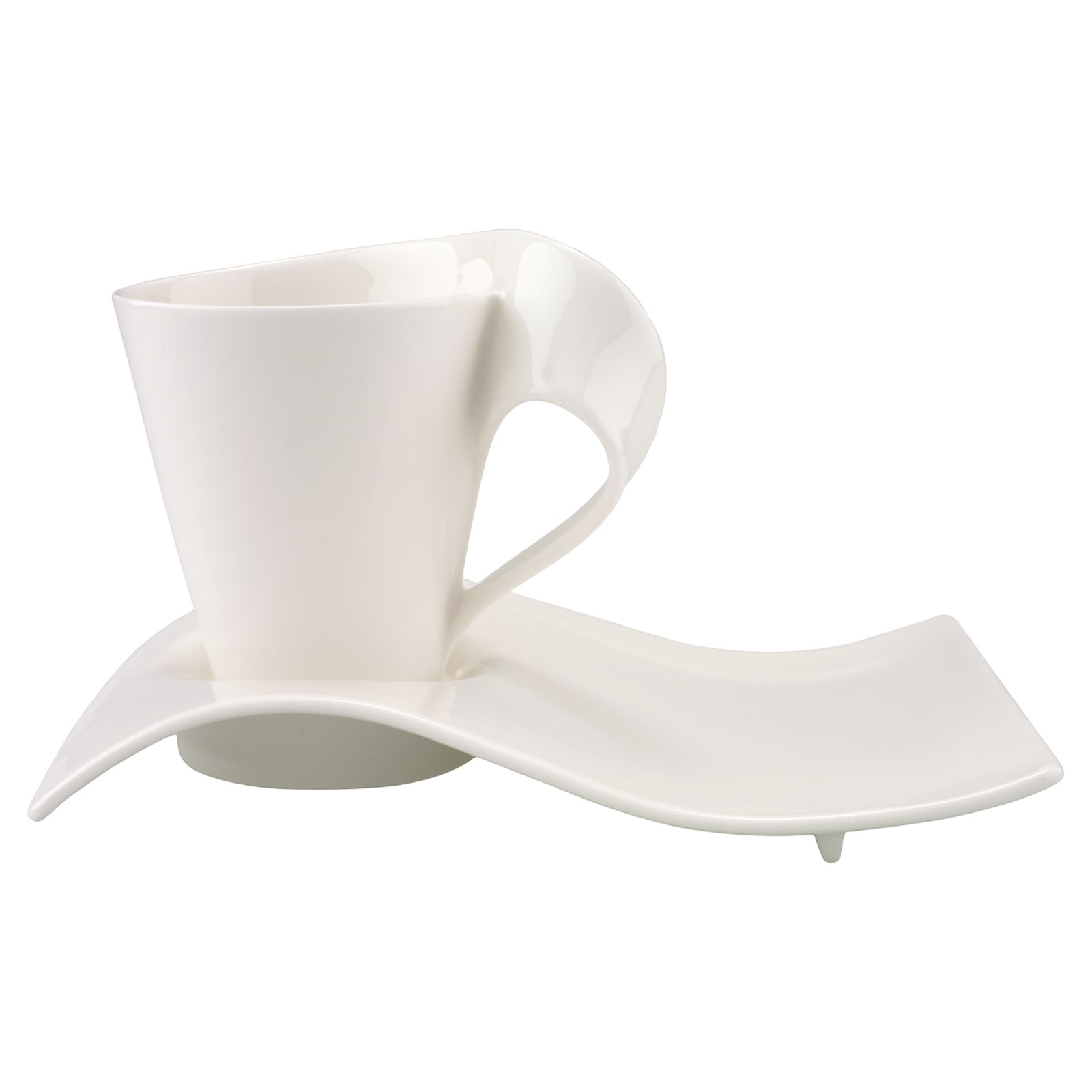 Villeroy & Boch "Kaffeebecher mit Unterteller NewWave Caffè 300 ml weiß"