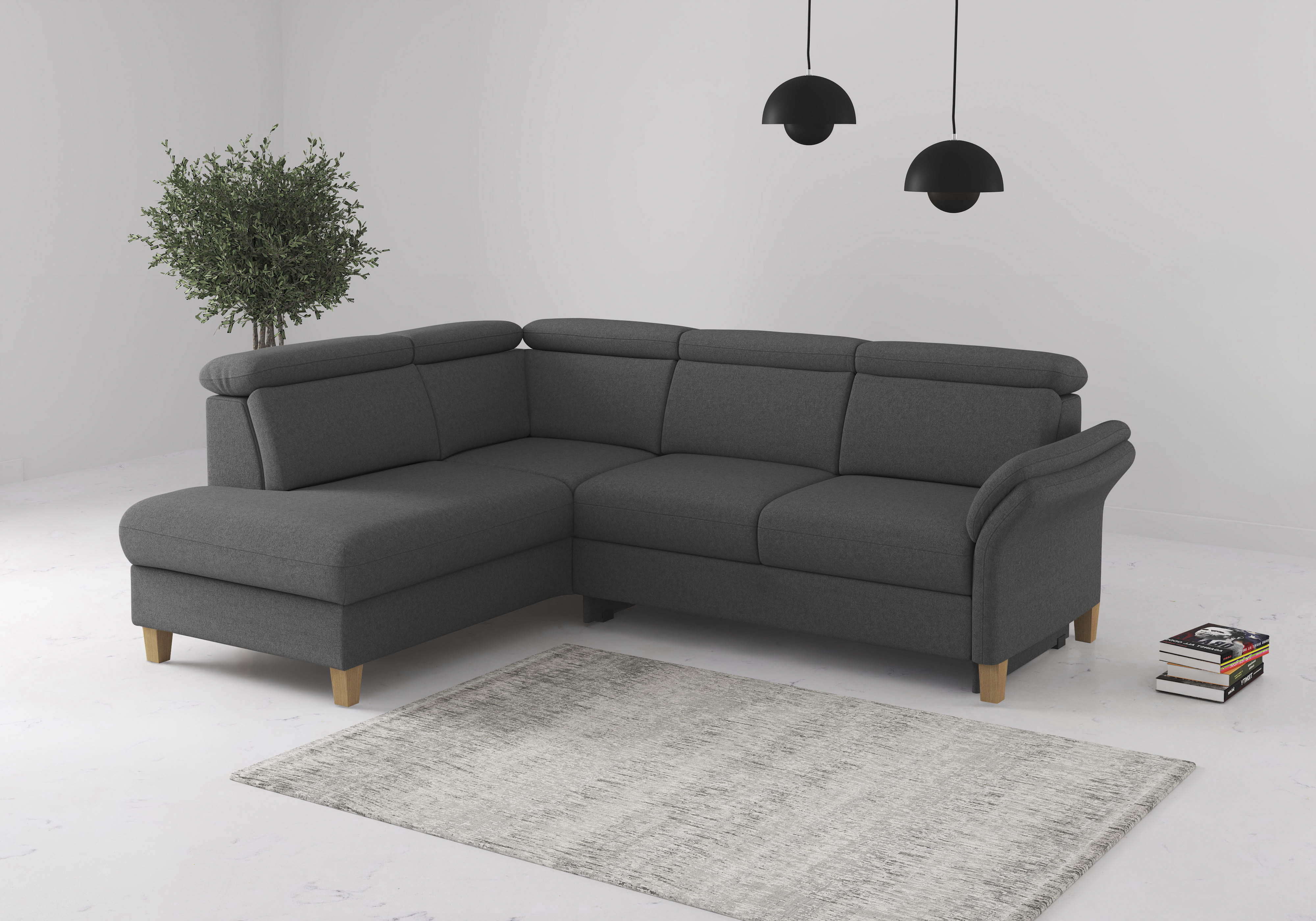 OTTO home Ecksofa "Glendale, L-Form" inkl. Kopfteilverstellung, wahlweise mit Vorziehsitz und Bettkasten