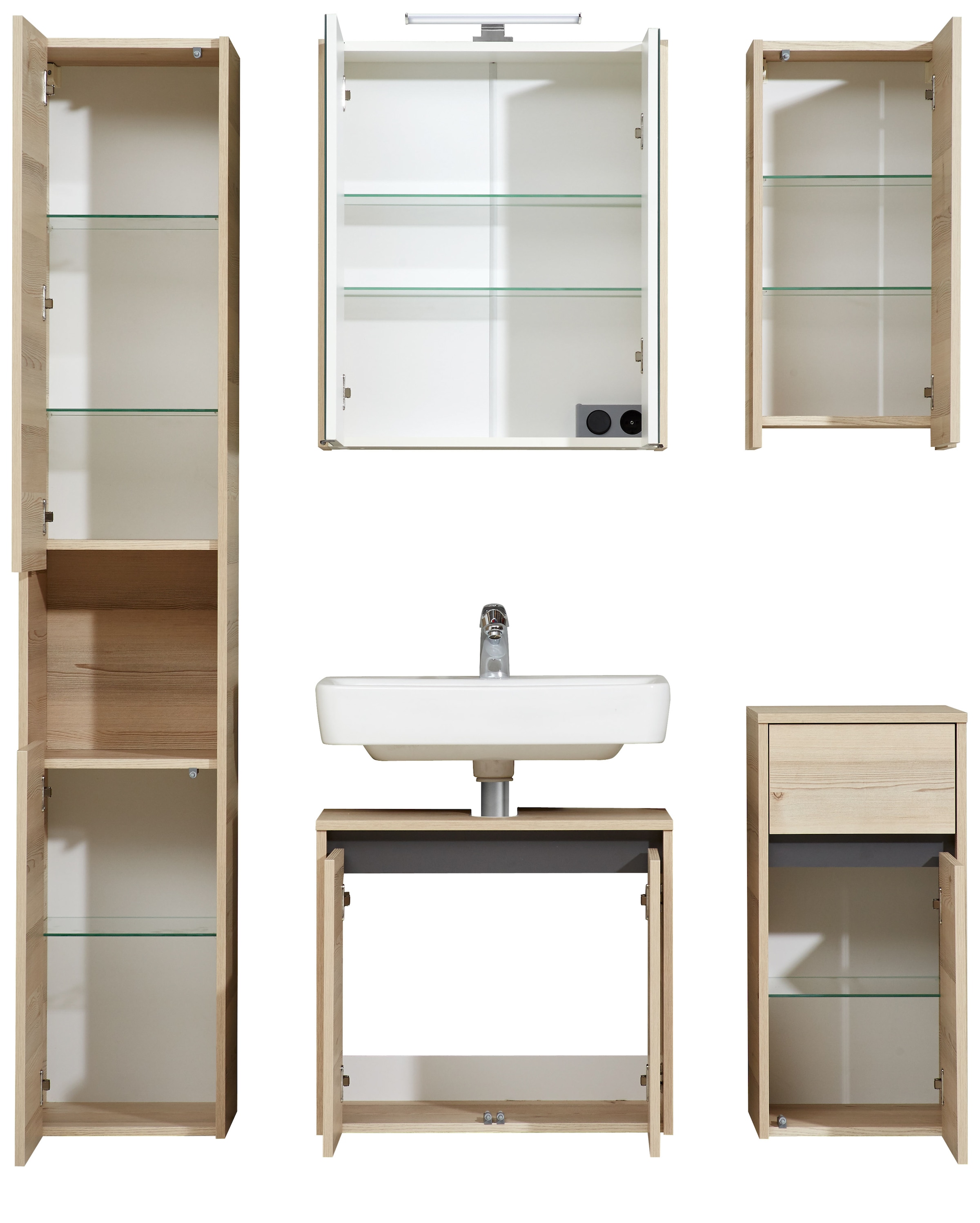 Saphir Badmöbel-Set »Quickset 393«, (Komplett-Set, 5 St.)