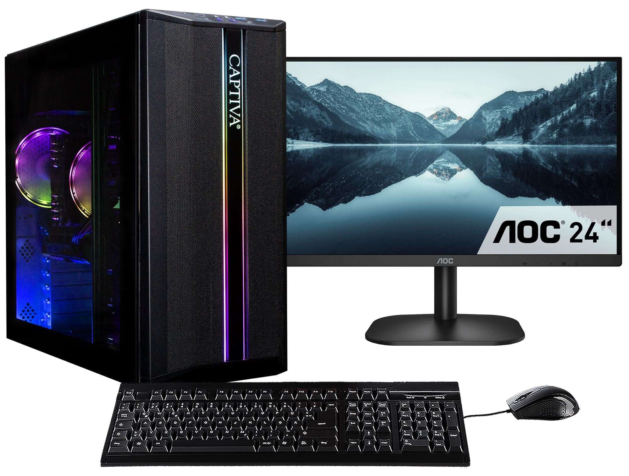 CAPTIVA Business-PC-Komplettsystem "Power Starter R80-027 TFT Bundle", Microsoft Windows 11 Home (64 Bit), 32 GB RAM 1.000 GB SSD, schwarz,