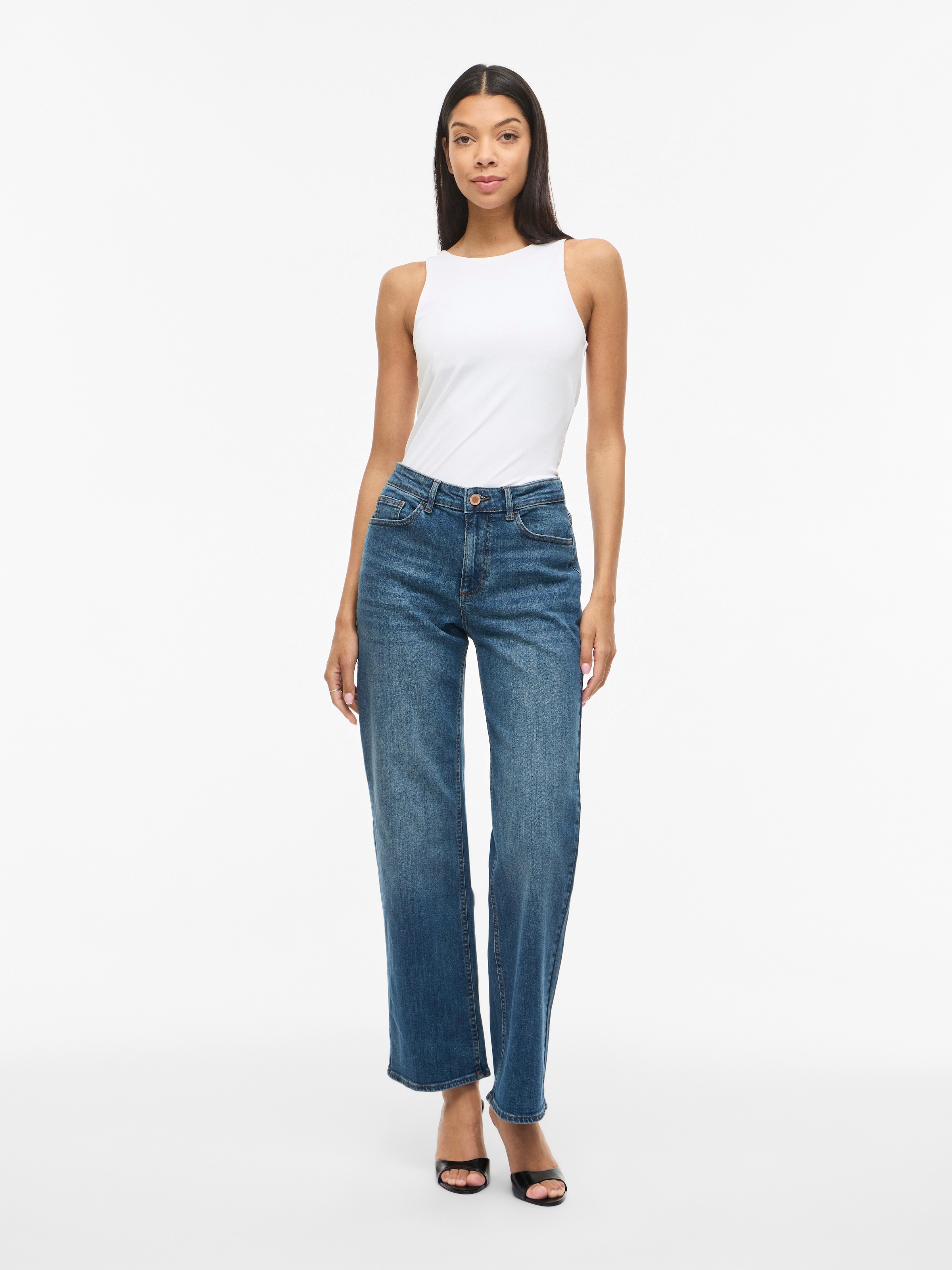 Vila Straight-Jeans »VILISA RW STRAIGHT JEANS ROS - NOOS« Baumwollmischung, regular waist, straight fit