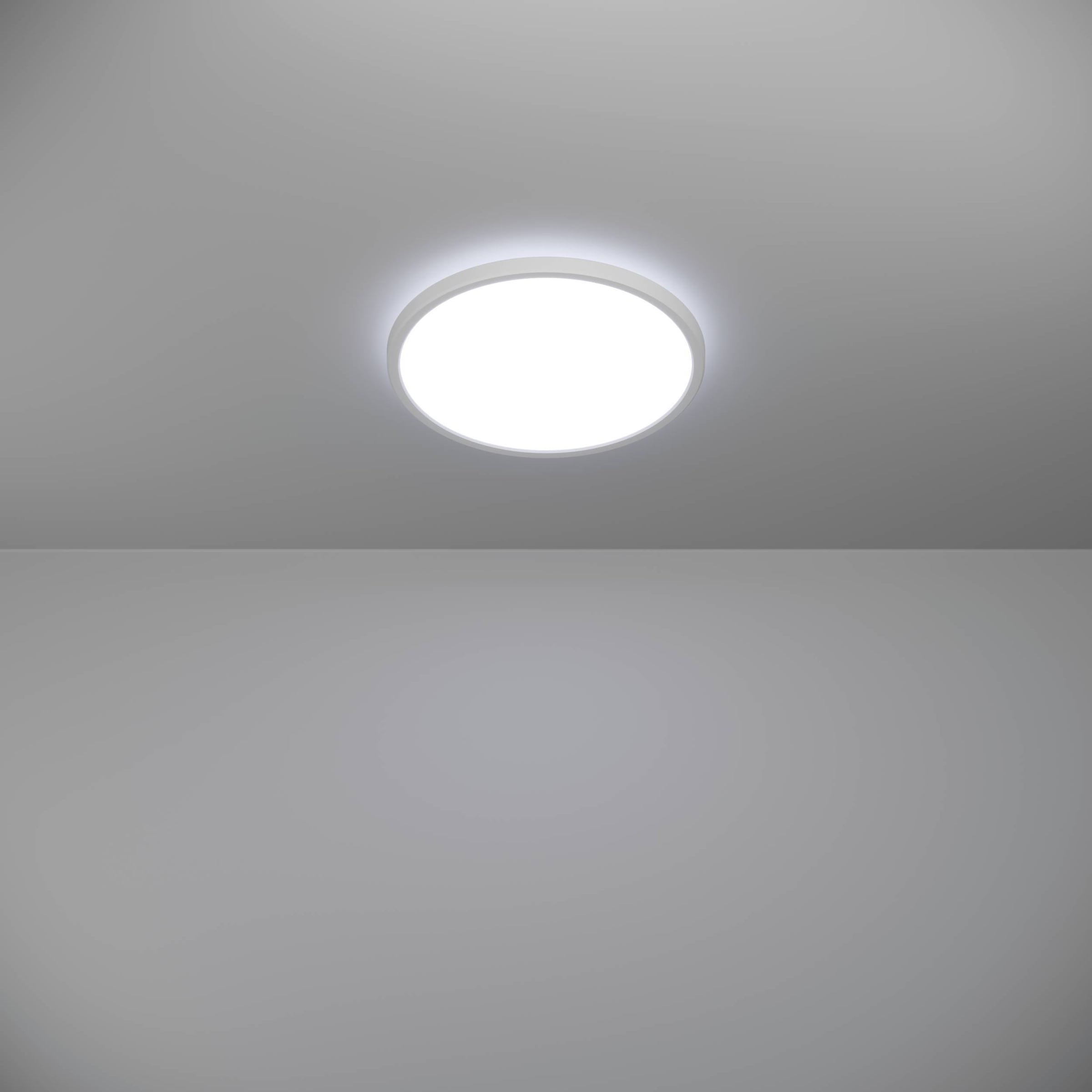 EGLO Deckenleuchte »Rovito Deckenlampe, Deckenbeluchtung, Badlampe Decke, Kunststoff, IP44« LED-Modul 1 Stk. Kaltweiß | Neutralweiß | Warmweiß Wand-/Deckenleuchte - H3 x Ø30 cm - weiß - 13,9W inkl.