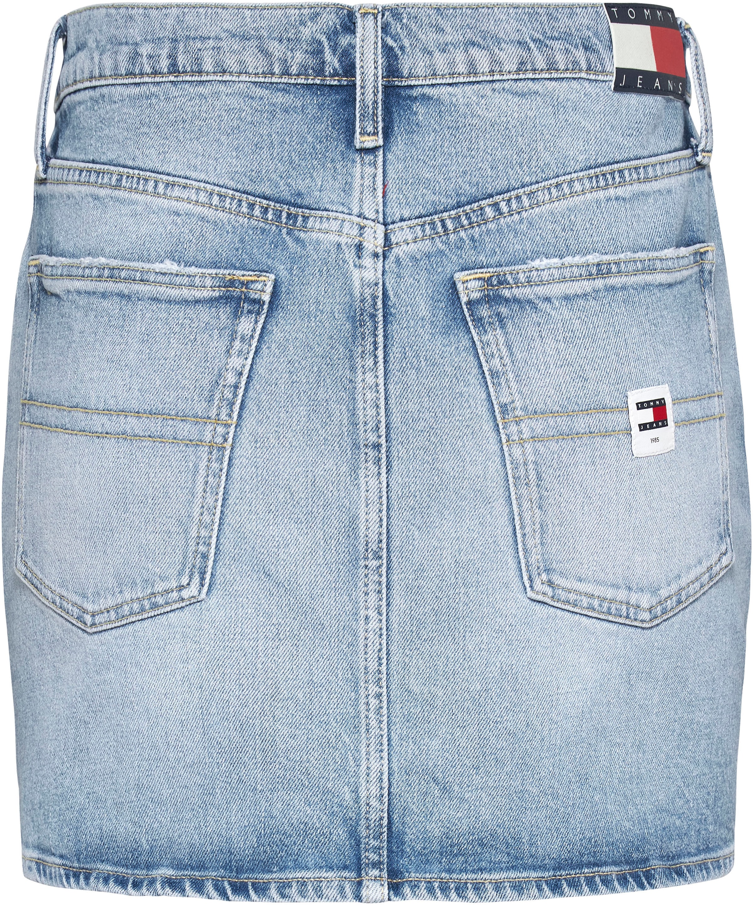 Tommy Jeans Jeansrock »IZZIE MR MN SKIRT AH6114«, Webrock mit Ledermarkenlabel