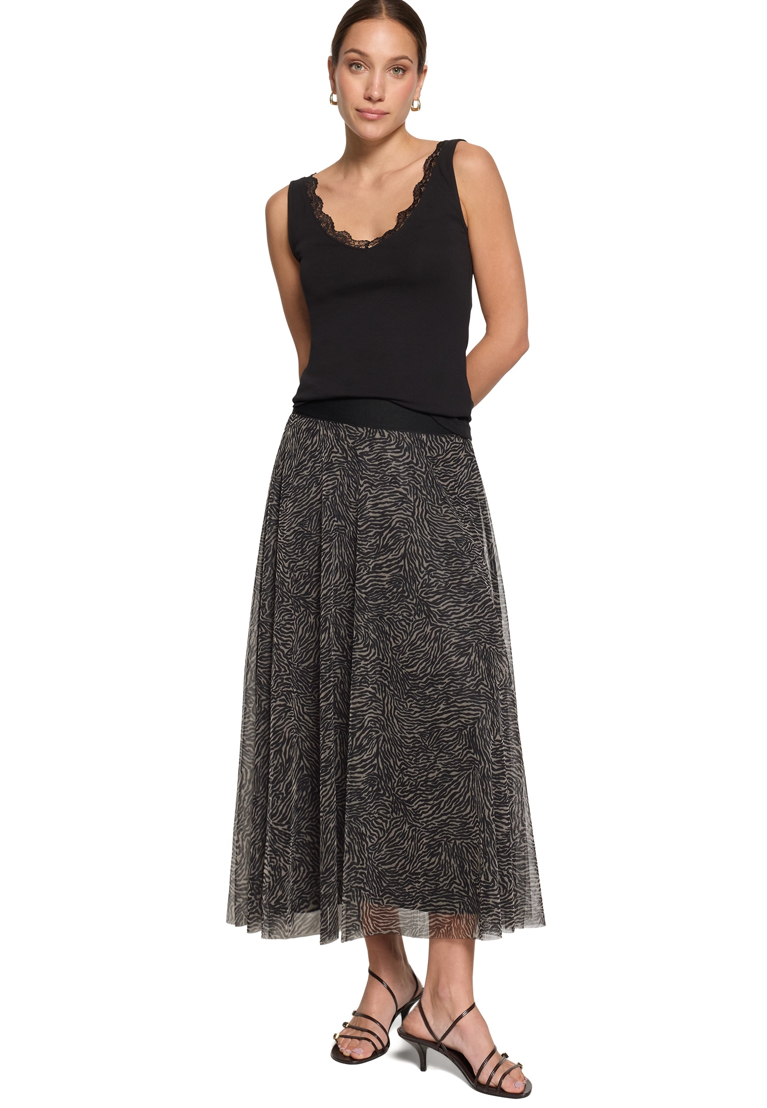 Zero Midirock »Damen mit Muster« Material