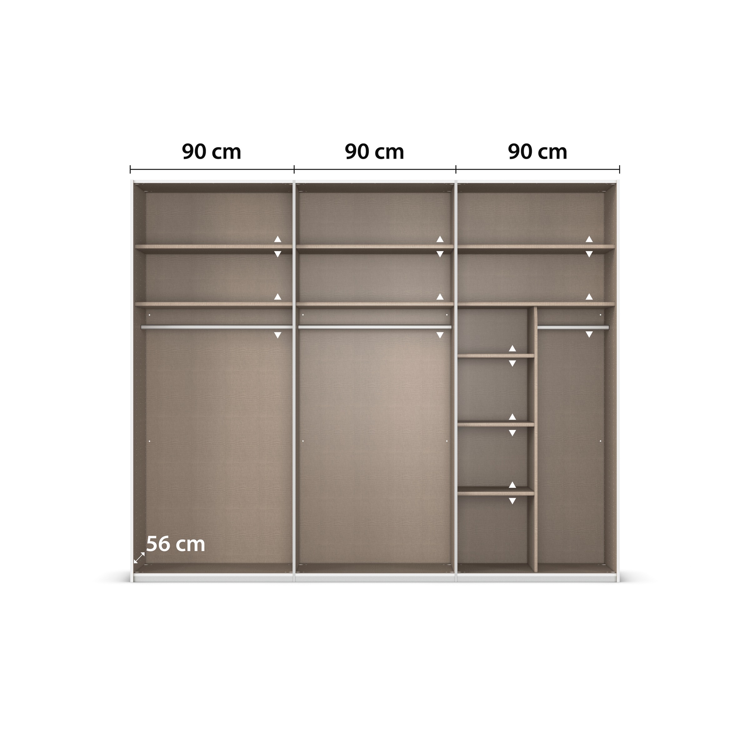 rauch Schwebetürenschrank »Kleiderschrank Schrank Garderobe Schlafzimmerschrank CONTIDO«, (in 3 verschiedenen Ausstattungen BASIC/CLASSIC/PREMIUM), aus hochwertigem Material in 6 Breiten 2 Griff-Farben MADE IN GERMANY