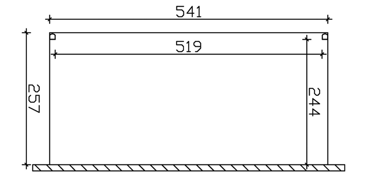 Skanholz Terrassendach »Modena«, 541 cm Breite, verschiedene Tiefe