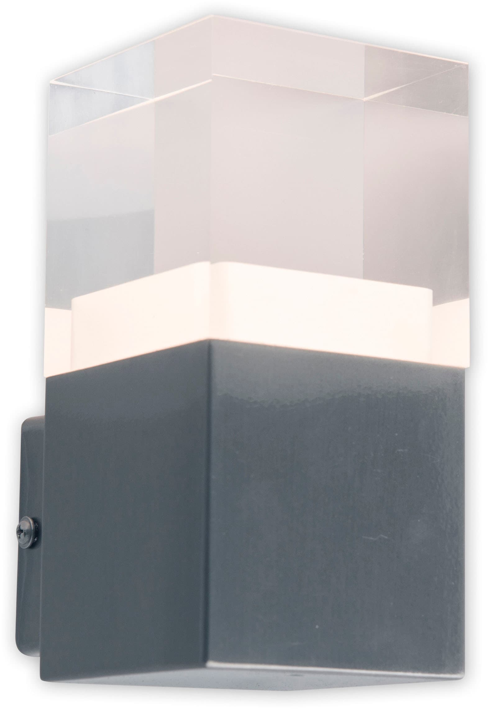näve LED Außen-Wandleuchte »Leah«, 1 flammig, Edelstahl/Kunststoff in metall blank/opal incl. 15x LED warmweiß IP44