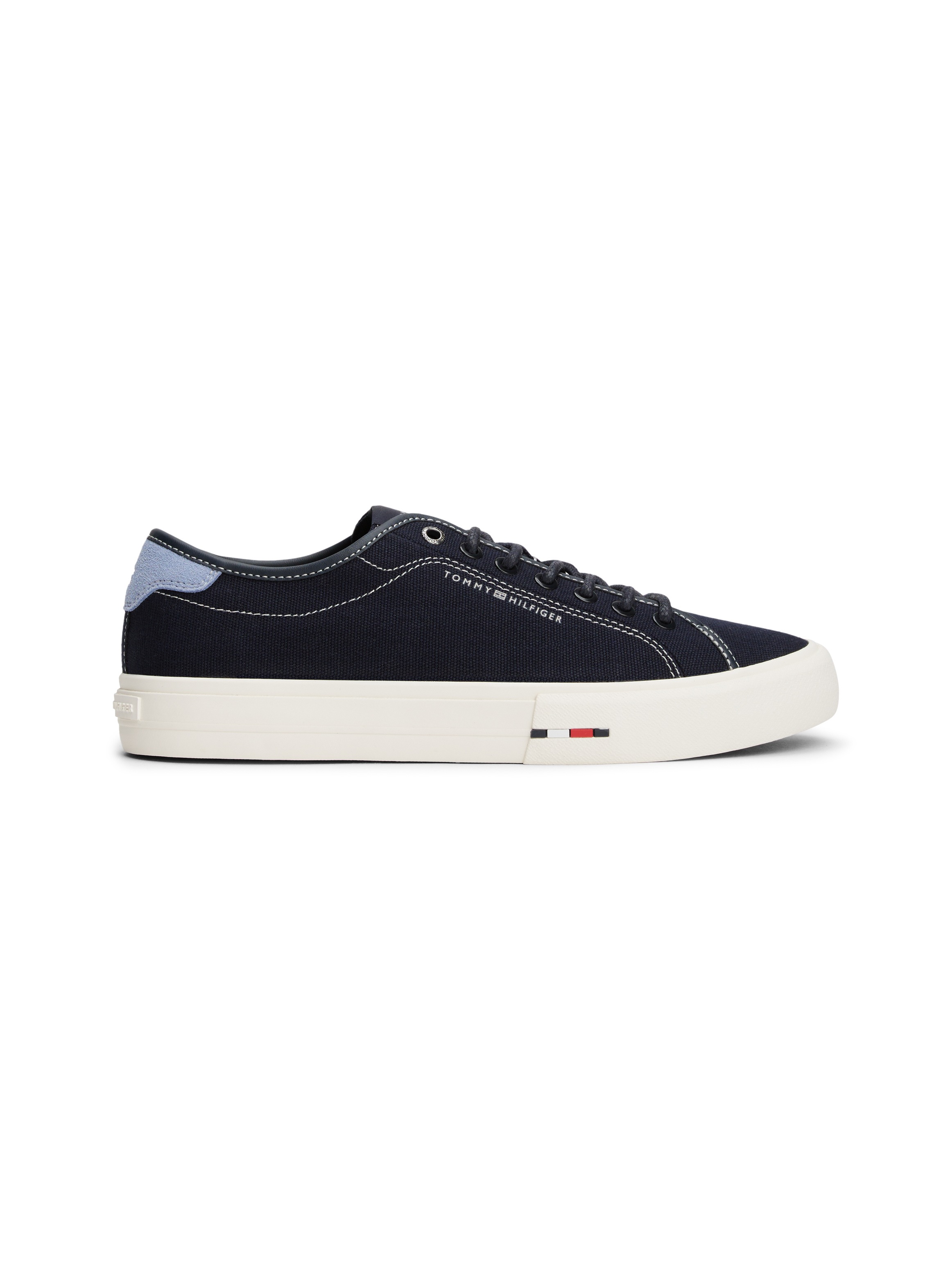 Tommy Hilfiger Sneaker »TH HI VULC STREET CANVAS«, Freizeitschuh, Halbschuh, Schnürschuh mit Logoflag im Plateau