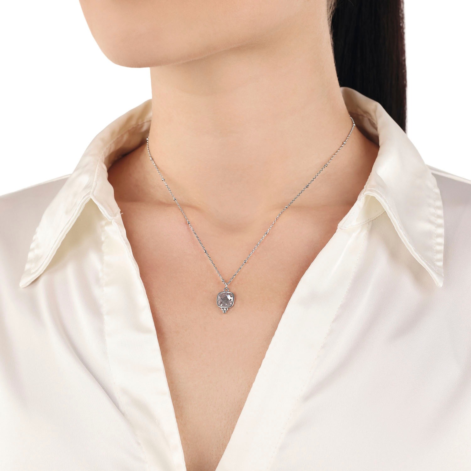 Amor 2039099 Necklace Silver White 2