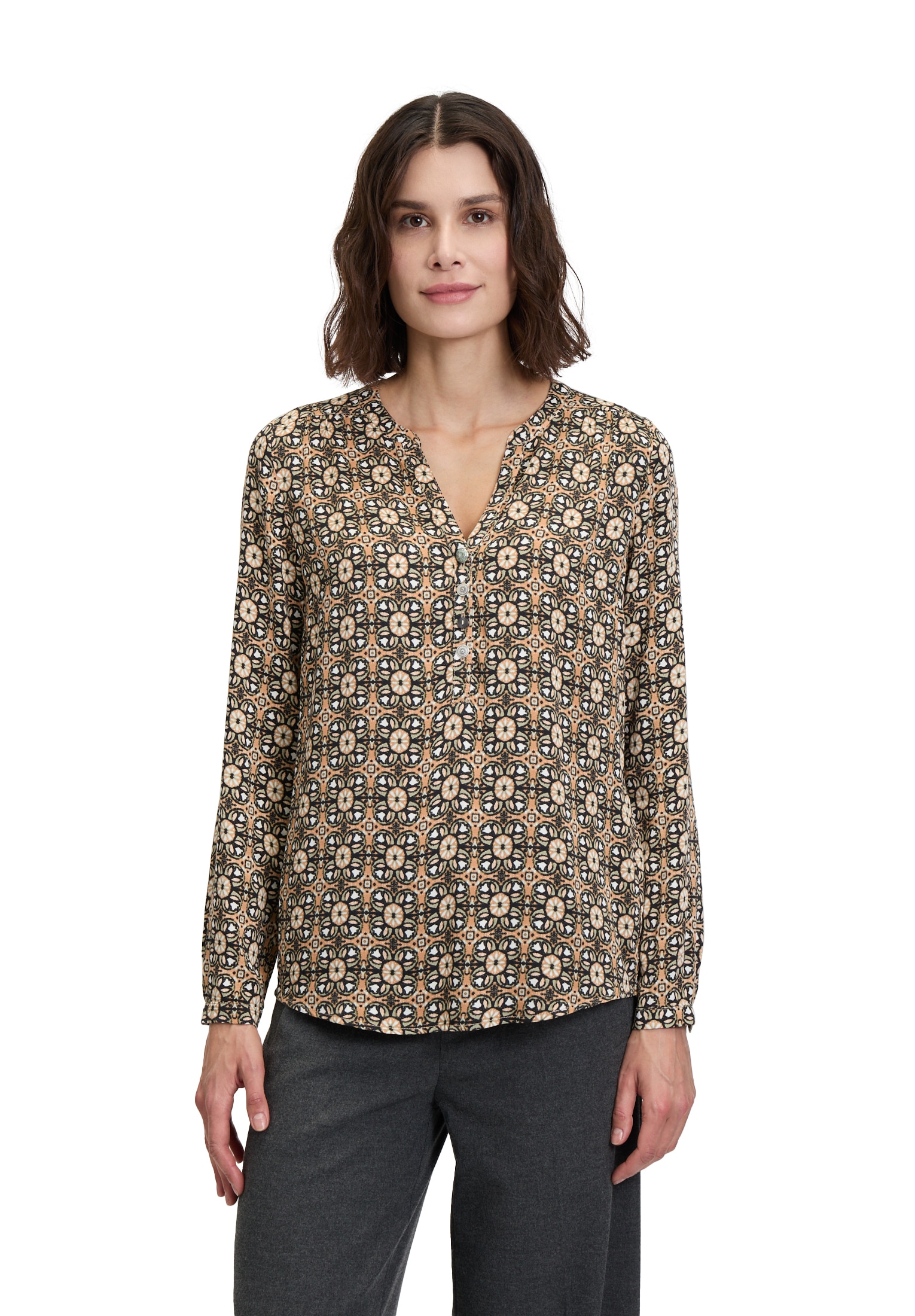 Cartoon Schlupfbluse "Cartoon Damen Casual-Bluse mit Muster" günstig online kaufen
