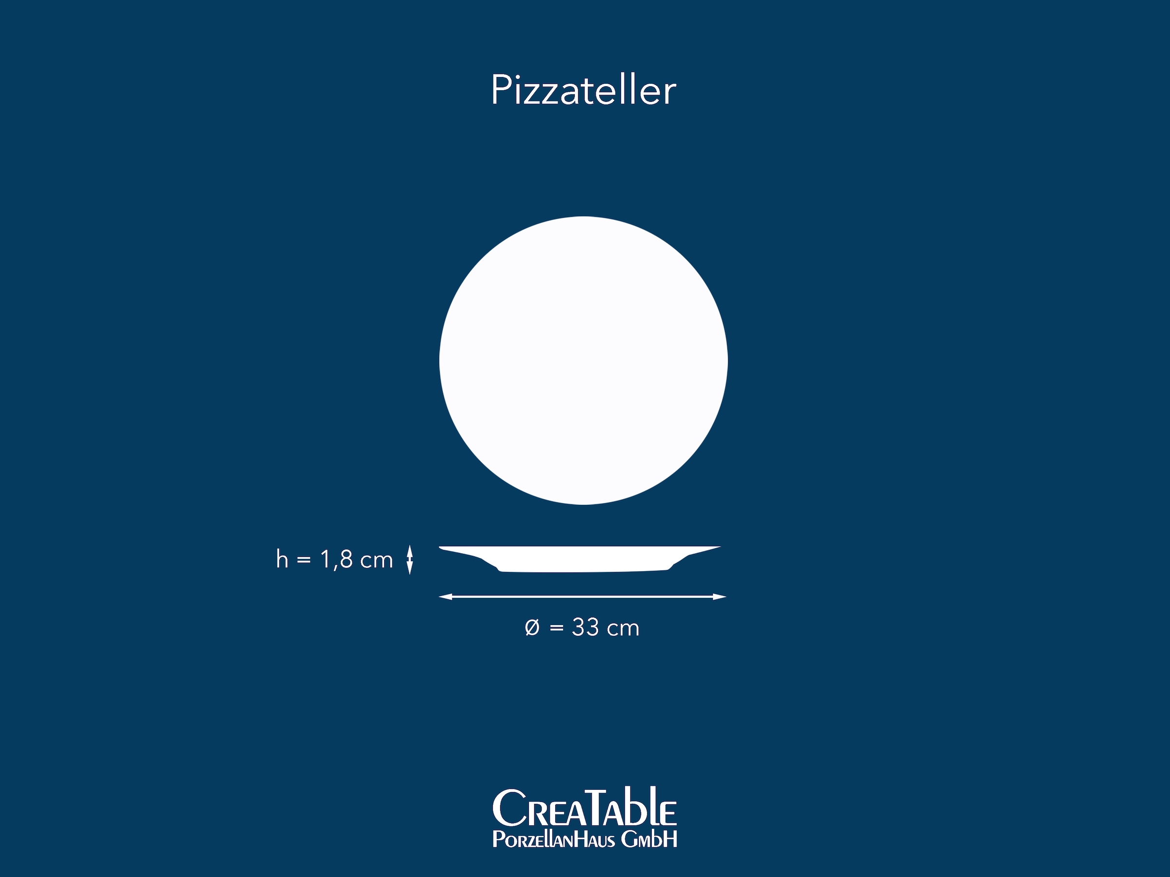 CreaTable Pizzateller »Essteller VINTAGE NATURE«, (Set, 4 St.), Teller Set für 4 Personen, Porzellan