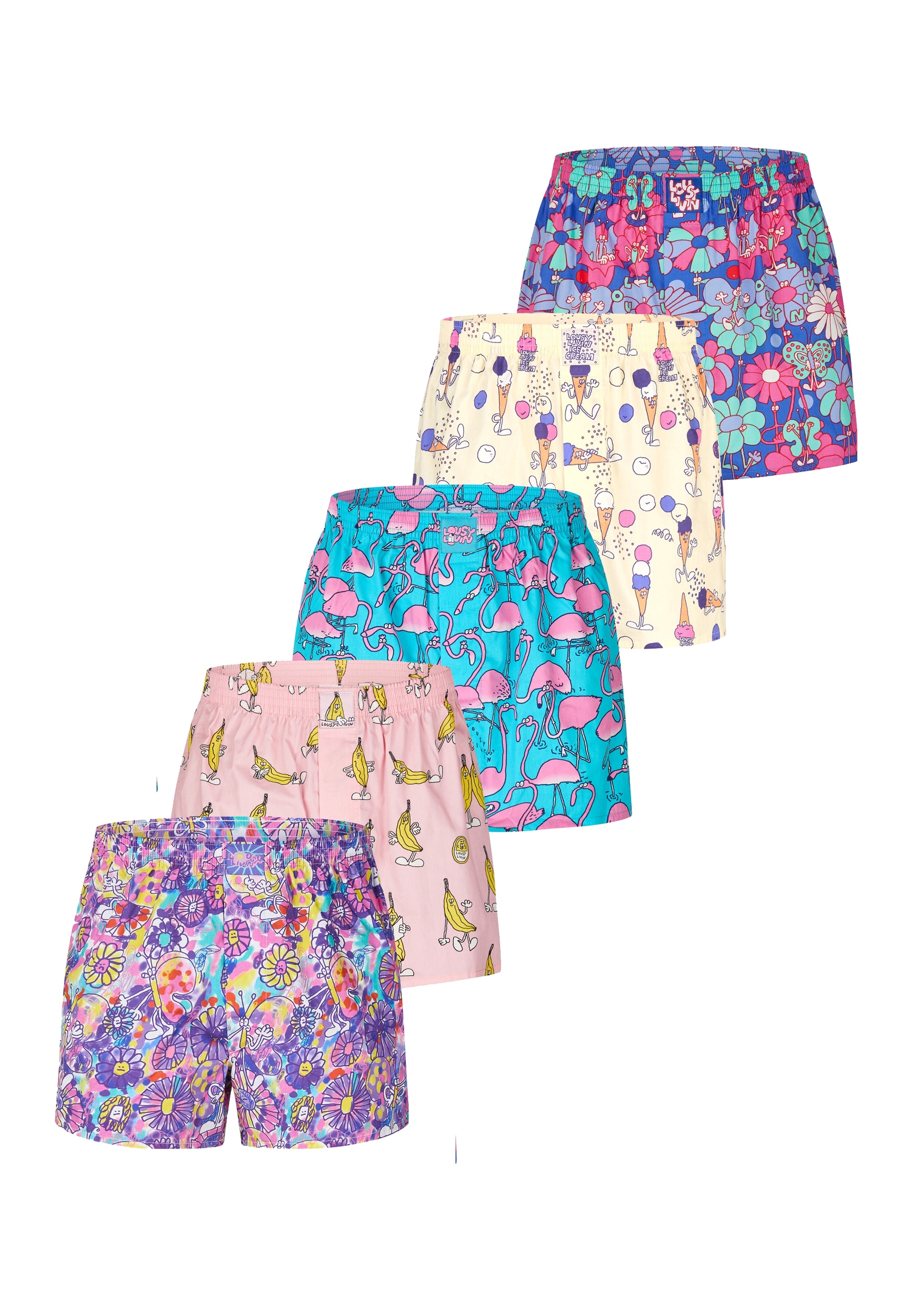 Lousy Livin Boxershorts mit bunten Allover-Prints