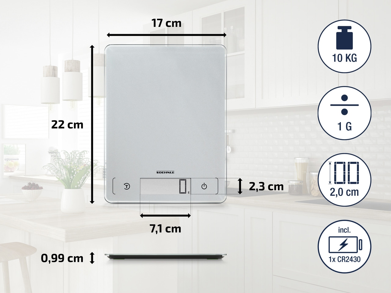 BAUR 300 Comfort | LCD-Anzeige Küchenwaage Slim«, »Page Soehnle