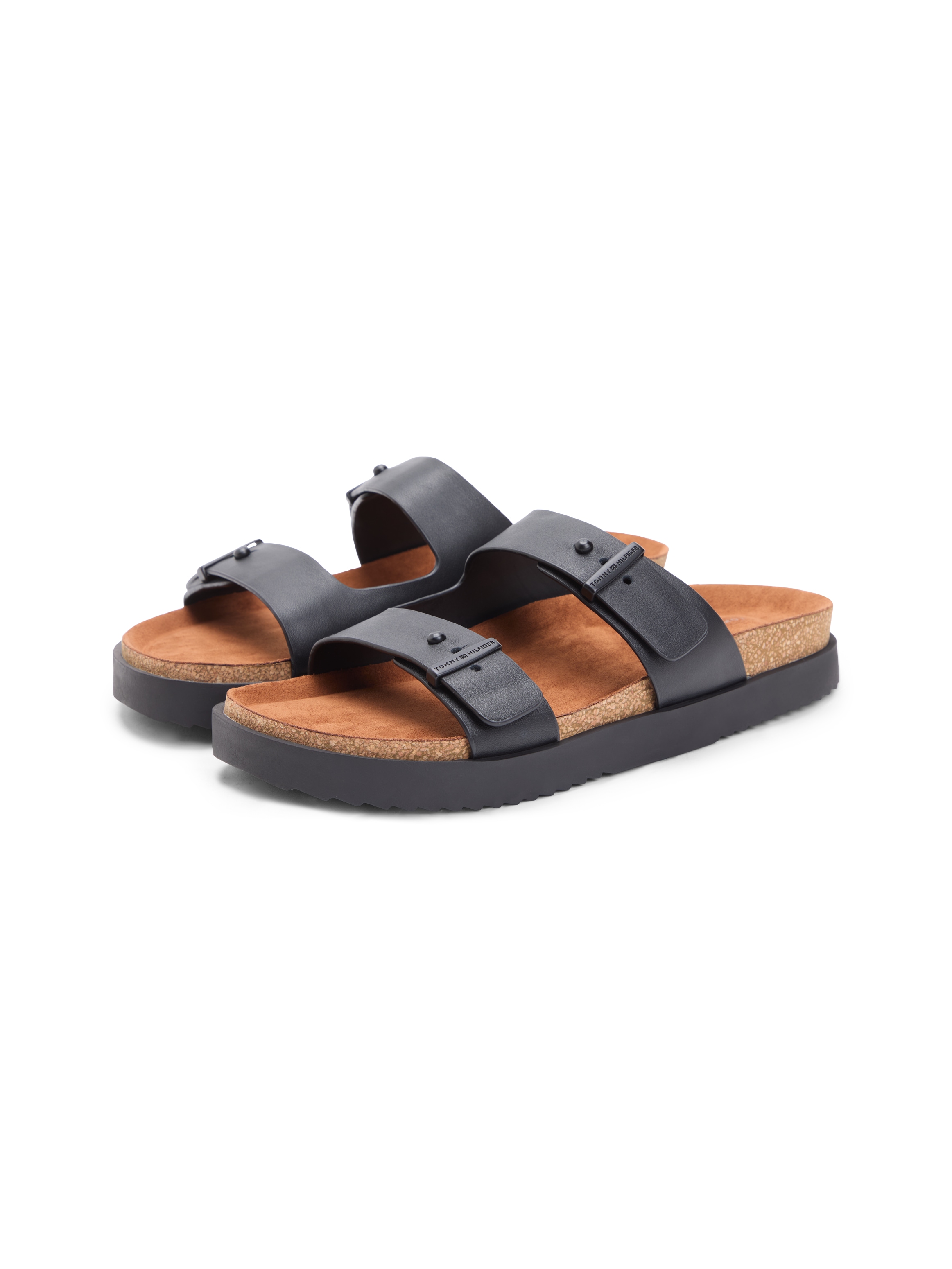 Tommy Hilfiger Pantolette "CORK ADJUSTABLE LTH SANDAL" Sommerschuh, Bequems günstig online kaufen