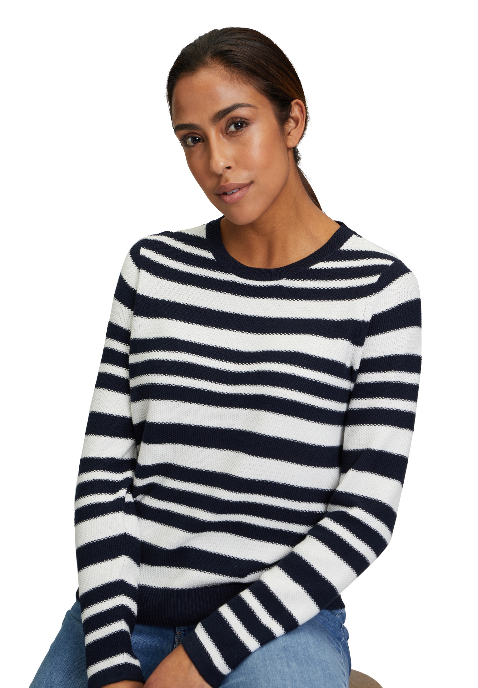 Betty Barclay Strickpullover »Betty Barclay Damen Basic-Strickpullover mit Streifen«, (1 tlg.), Ringel
