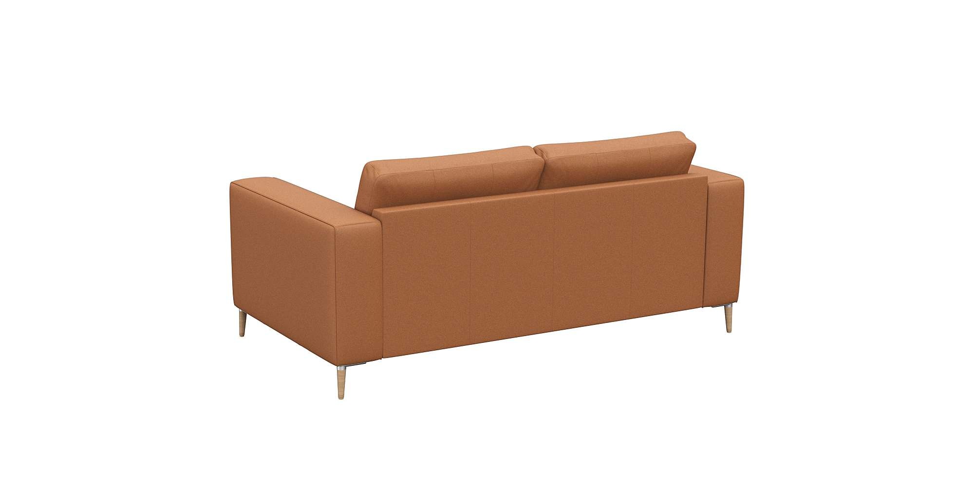 FLEXLUX 2-Sitzer »Fiore Designsofa, bequem und komfortabel durch hochwertigen Sitzaufbau«, breite Armlehnen, Kaltschaum, Füße Alu+ Eiche