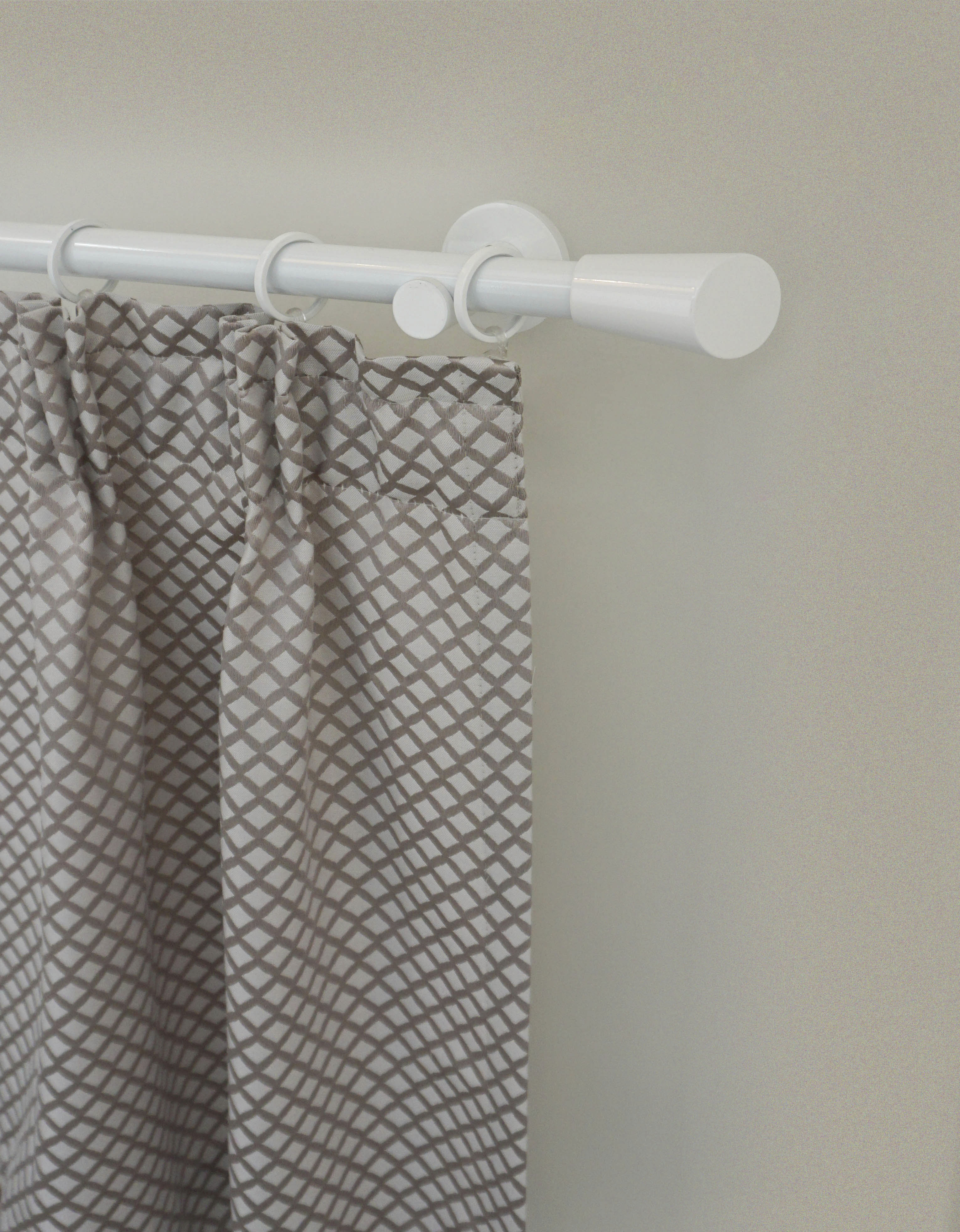 Thumbnail - GARESA Gardinenstange "WHITE" Ø 20 mm 1 läufig-läufig Wunschmaßlänge Vorhanggarnitur, verlängerbar, Wandmontage, Endknop...