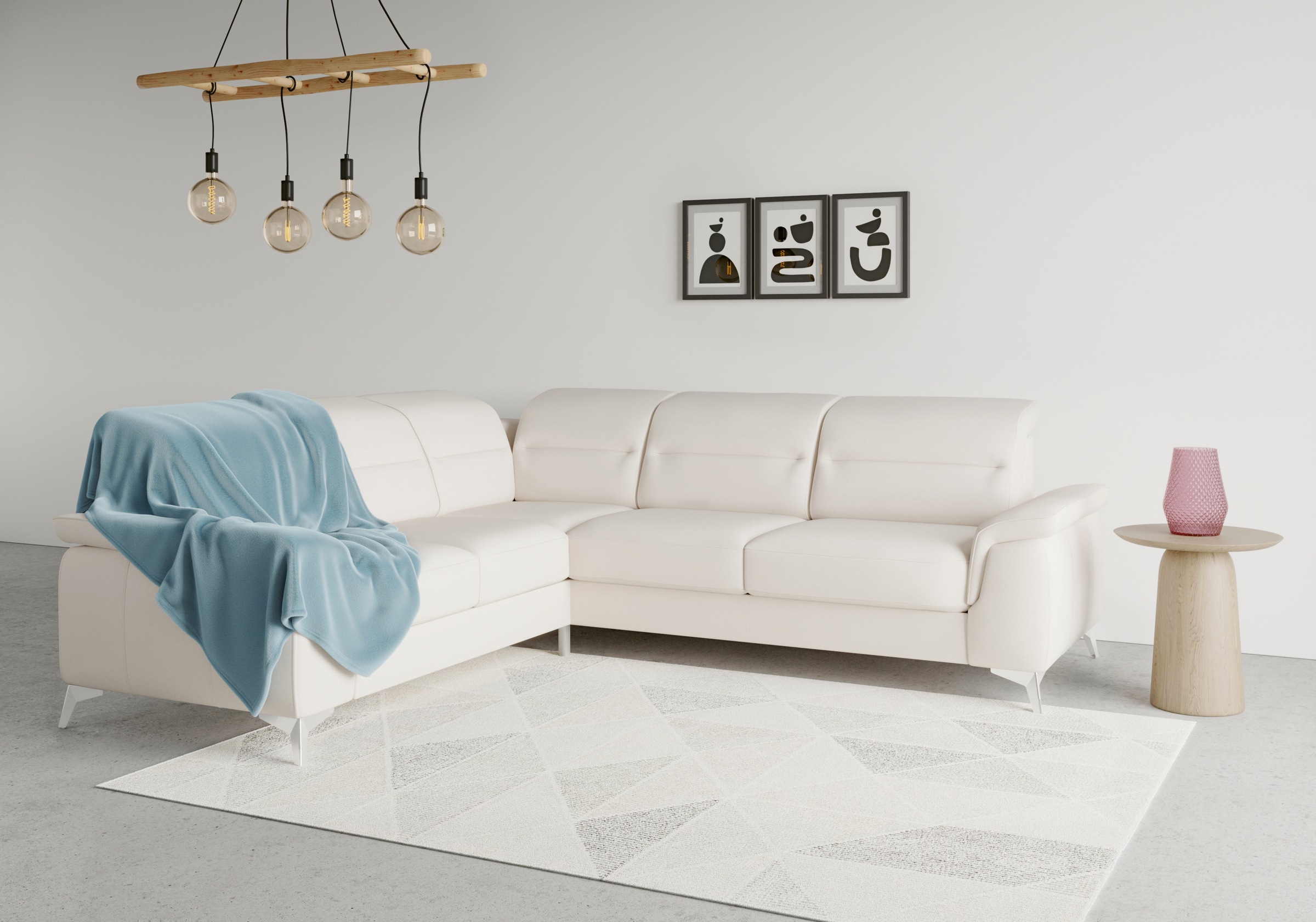 SIT & MORE Sinatra L-Form Corner Sofa Beige 10