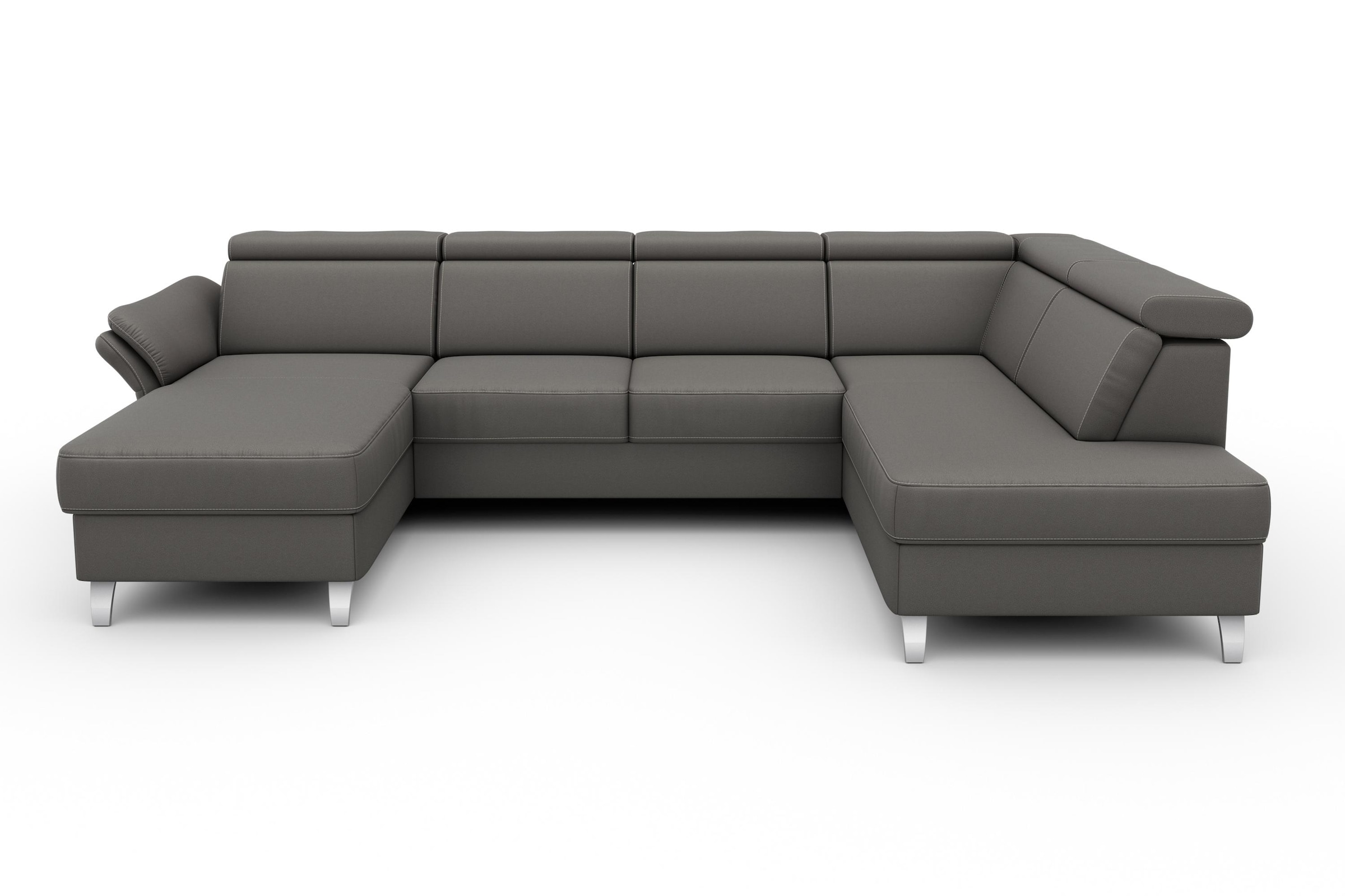 sit&more Wohnlandschaft "Vincenzo U-Form" inklusive Kopfteilverstellung, optional Schlaffunktion & Bettkasten