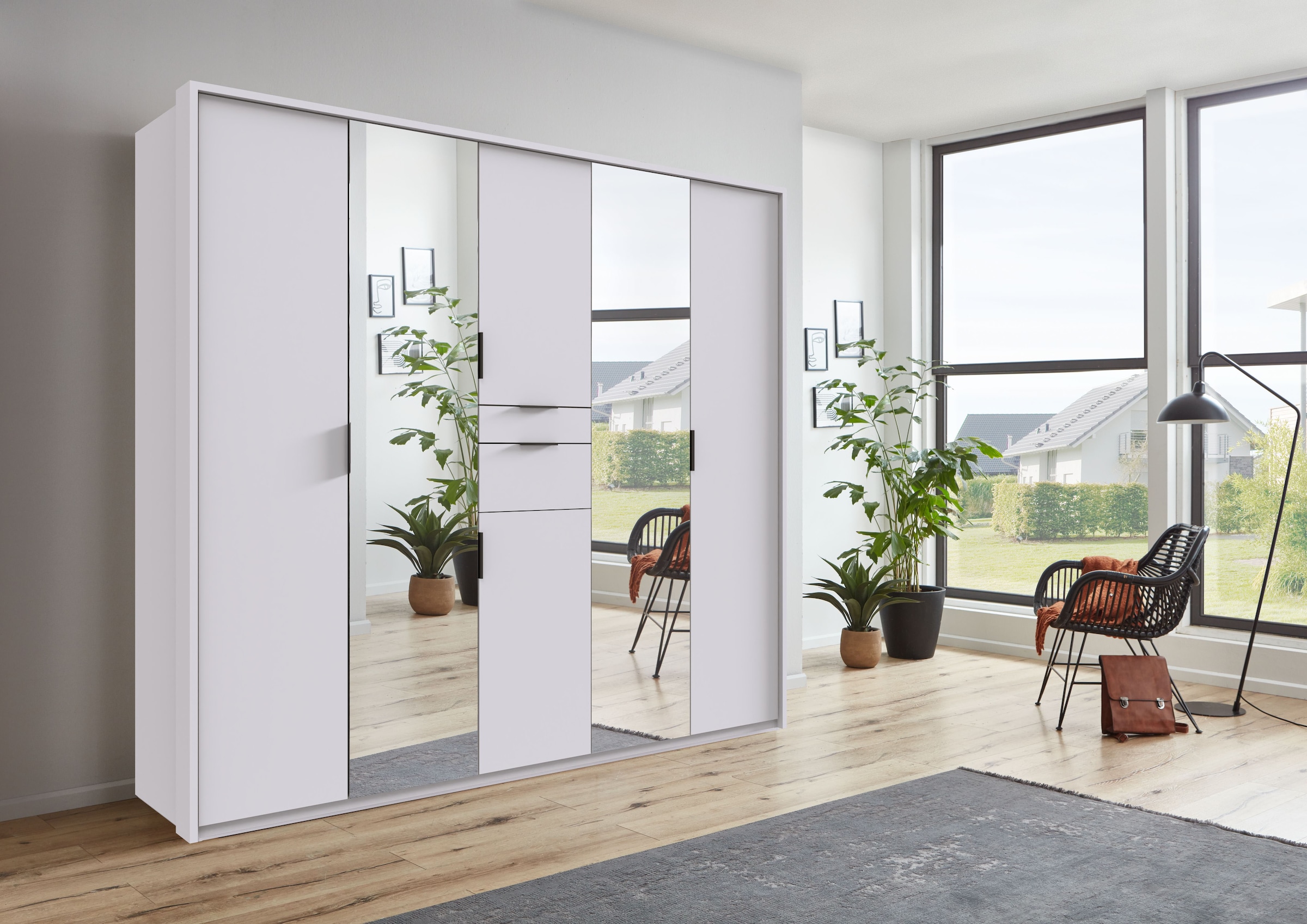Wimex Drehtürenschrank »Moldau Kleiderschrank mit Spiegel Schlafzimmerschrank Bestseller«, Wähle deine Innenausstattung fertig konfiguriert im Schrank