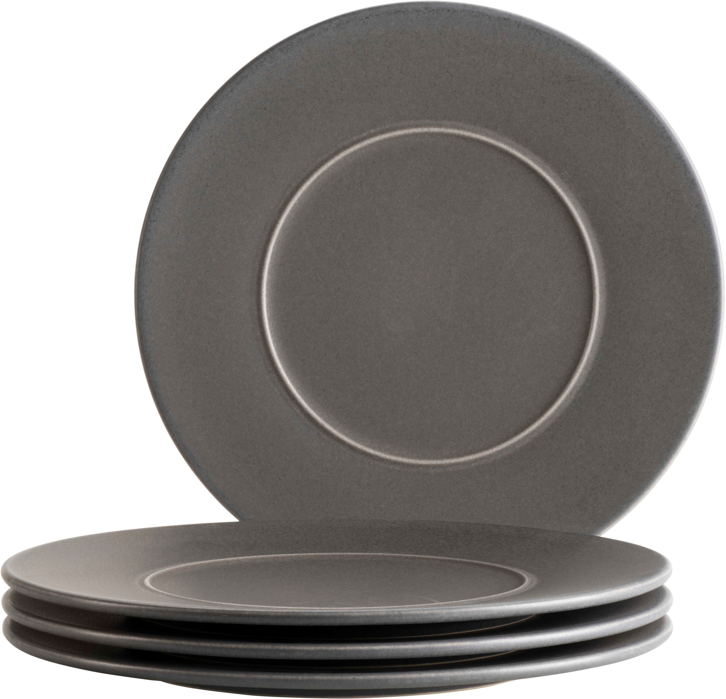 MÄSER Speiseteller "UNICO, Speiseteller Set, Steinzeug", 28cmanthrazit, Speiseteller